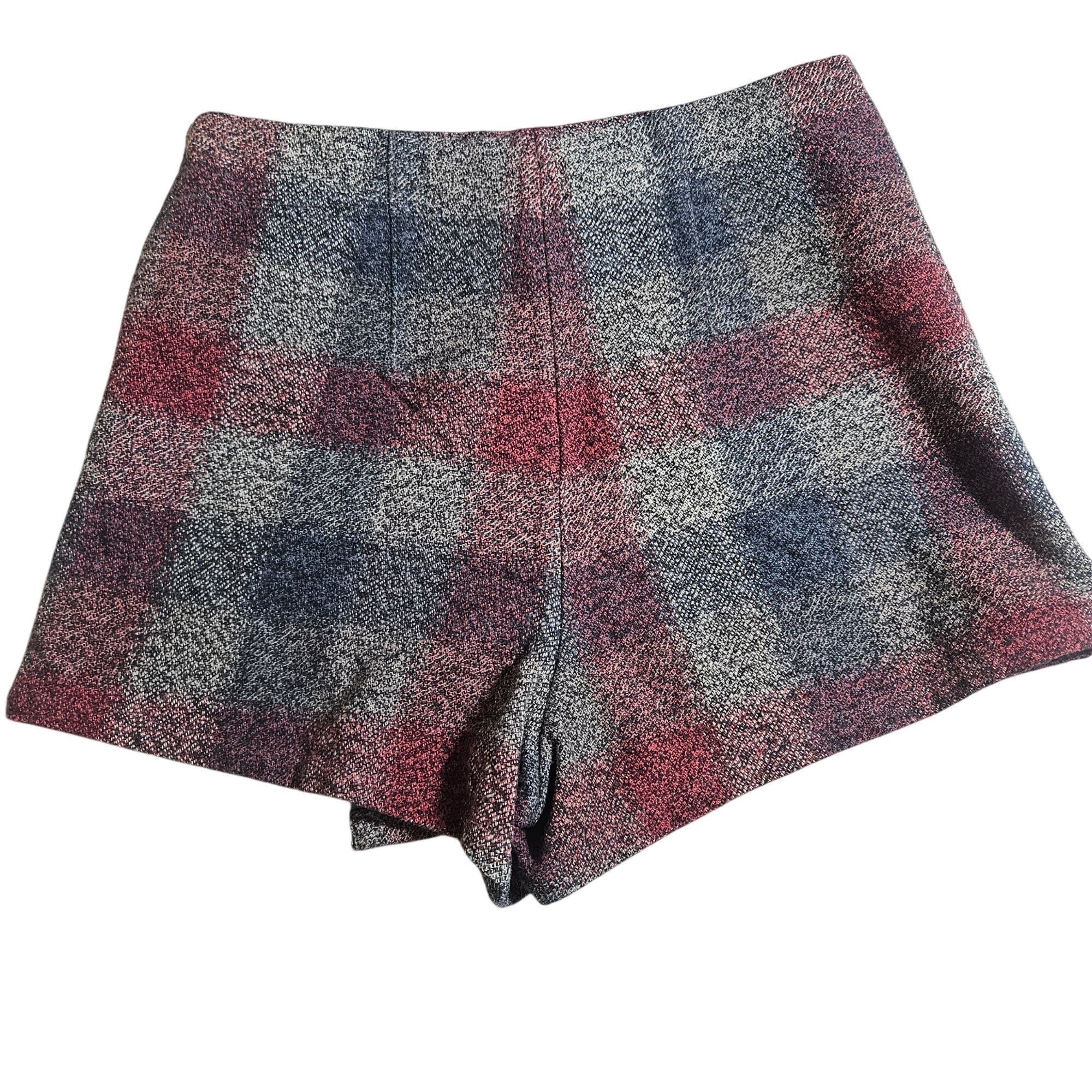 Free People Free People Women’s Plaid Tweed Wrap Shorts 8 Red Blue Indie Size 30" / US 8 / IT 44 - 8 Thumbnail
