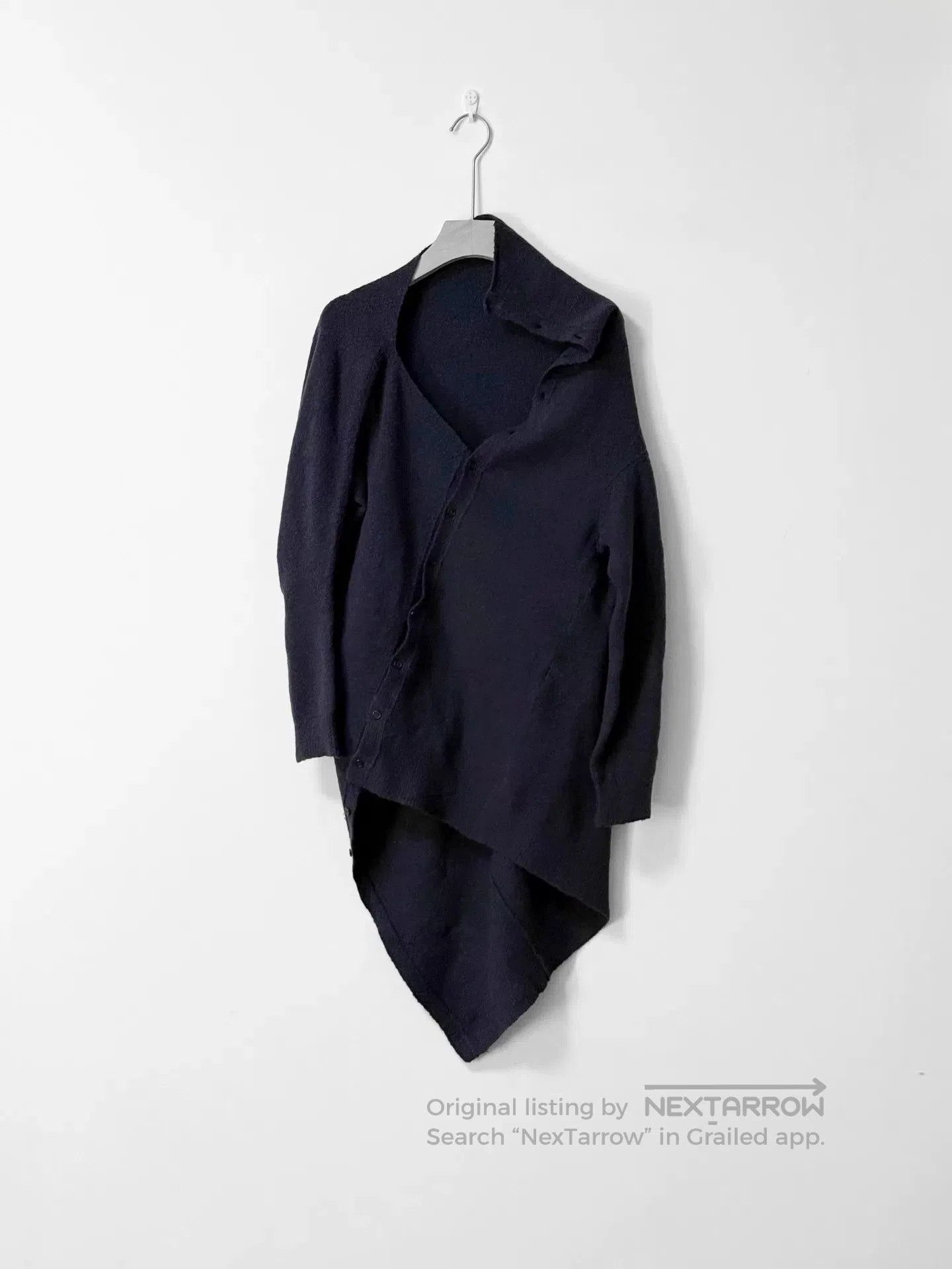 Yohji Yamamoto Asymmetrical Navy Blue Wool Sweater. Size M / US 6-8 / IT 42-44 - 1 Thumbnail