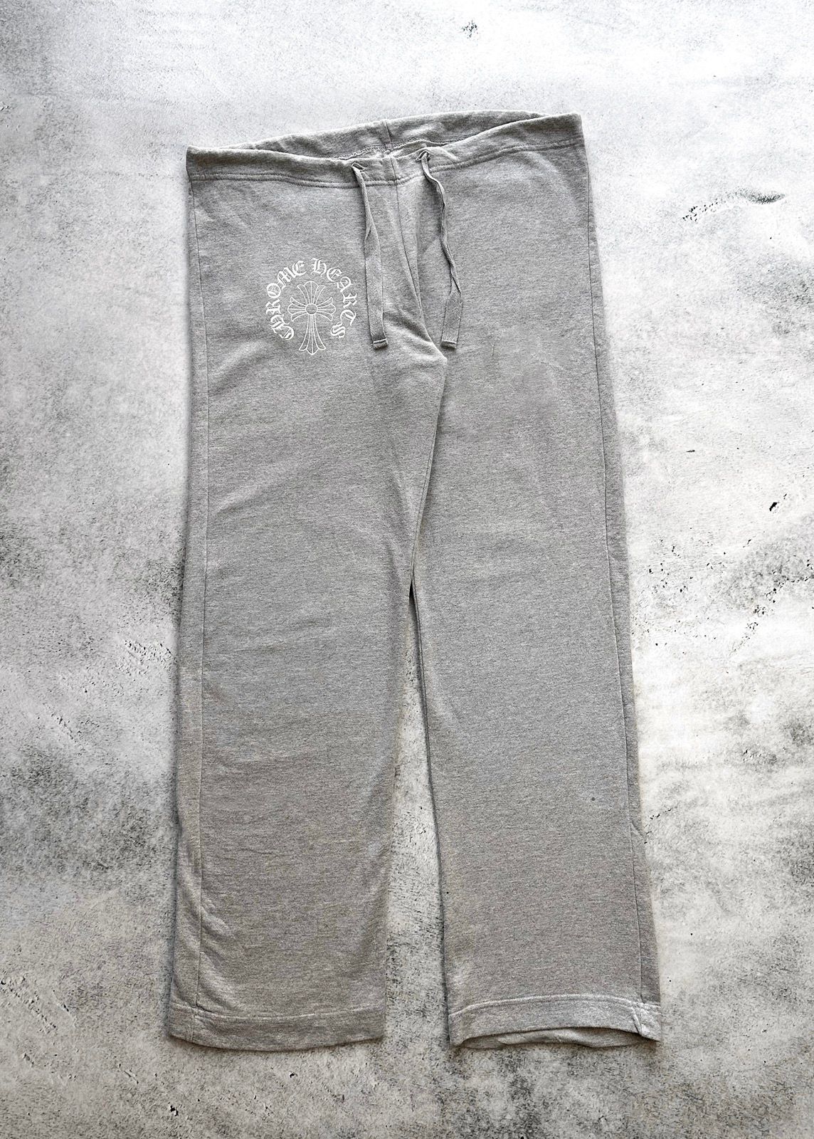 Pre-owned Chrome Hearts X Vintage 90's T Bar Logo Sweatpants In Heaher Gray