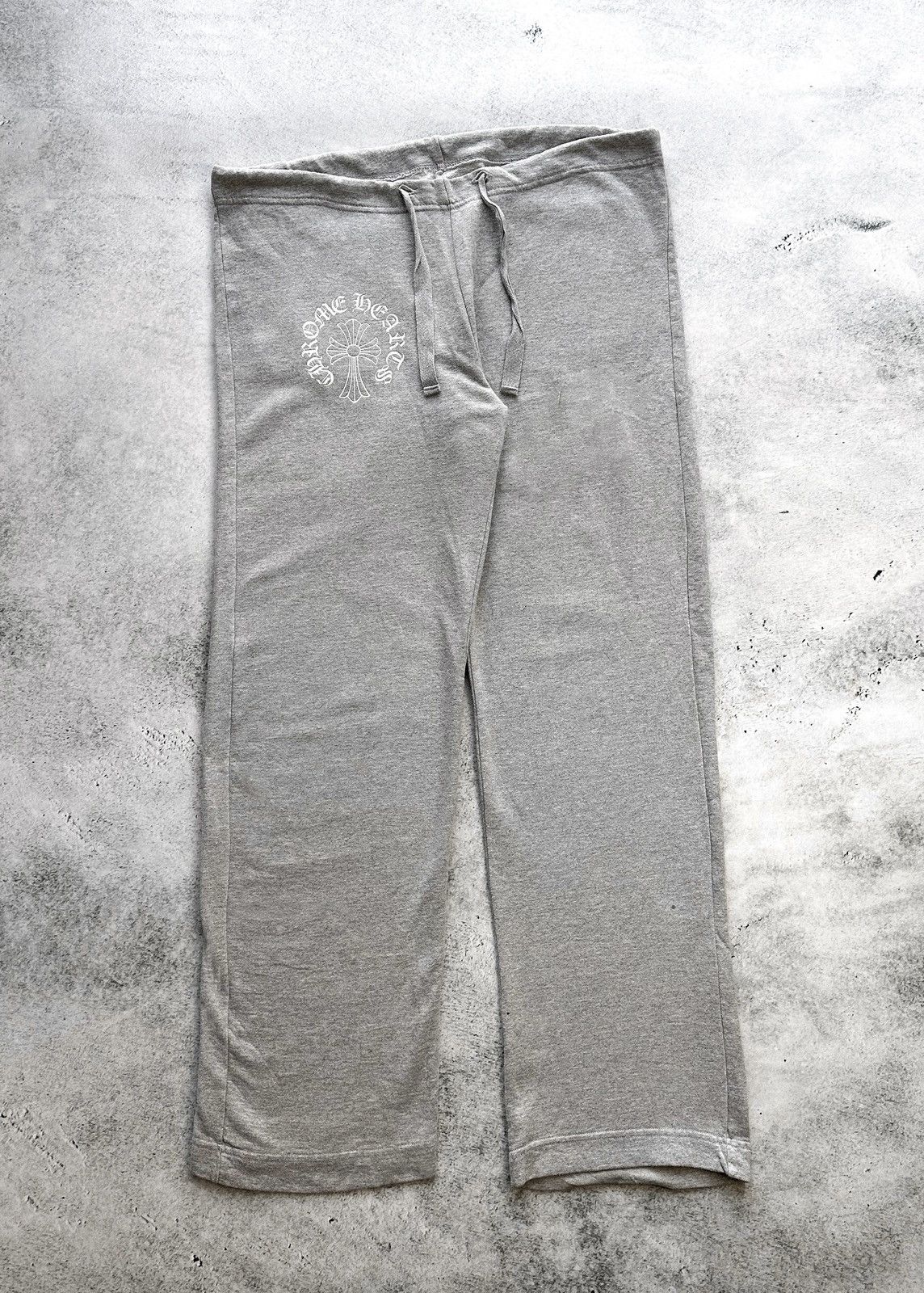 Image of Chrome Hearts x Vintage 90’S T Bar Logo Sweatpants in Heaher Gray, Men's (Size 36)