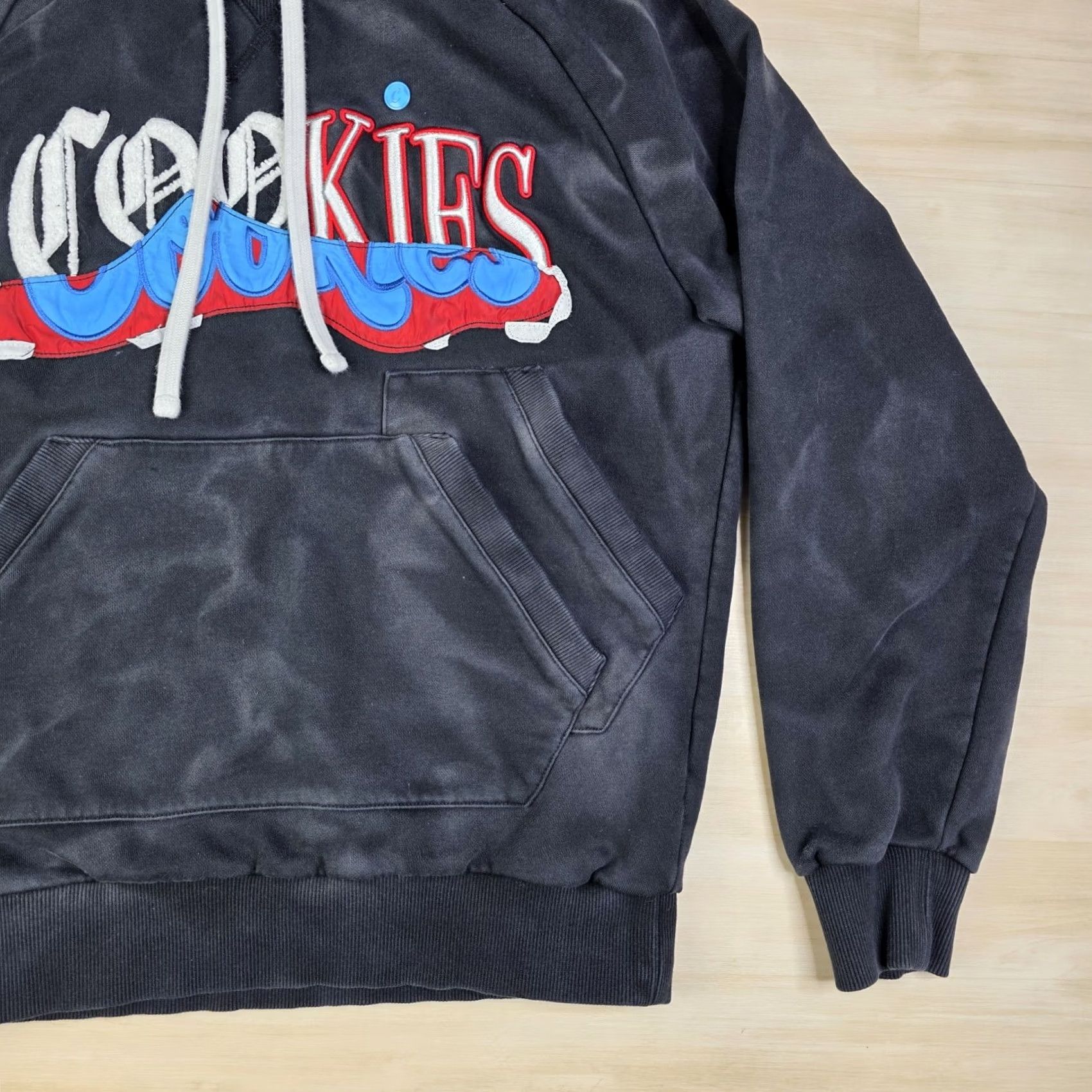 Logo 7 Cookies Black Acid Wash Hoodie Embroidered Logo Upper Echelon S Size US S / EU 44-46 / 1 - 6 Thumbnail