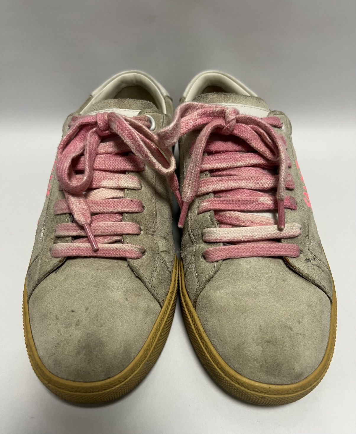 Saint Laurent Paris Saint Laurent Wmns Court Classic SL-06 Optic White Fluo Pink Size US 6 / IT 36 - 3 Thumbnail