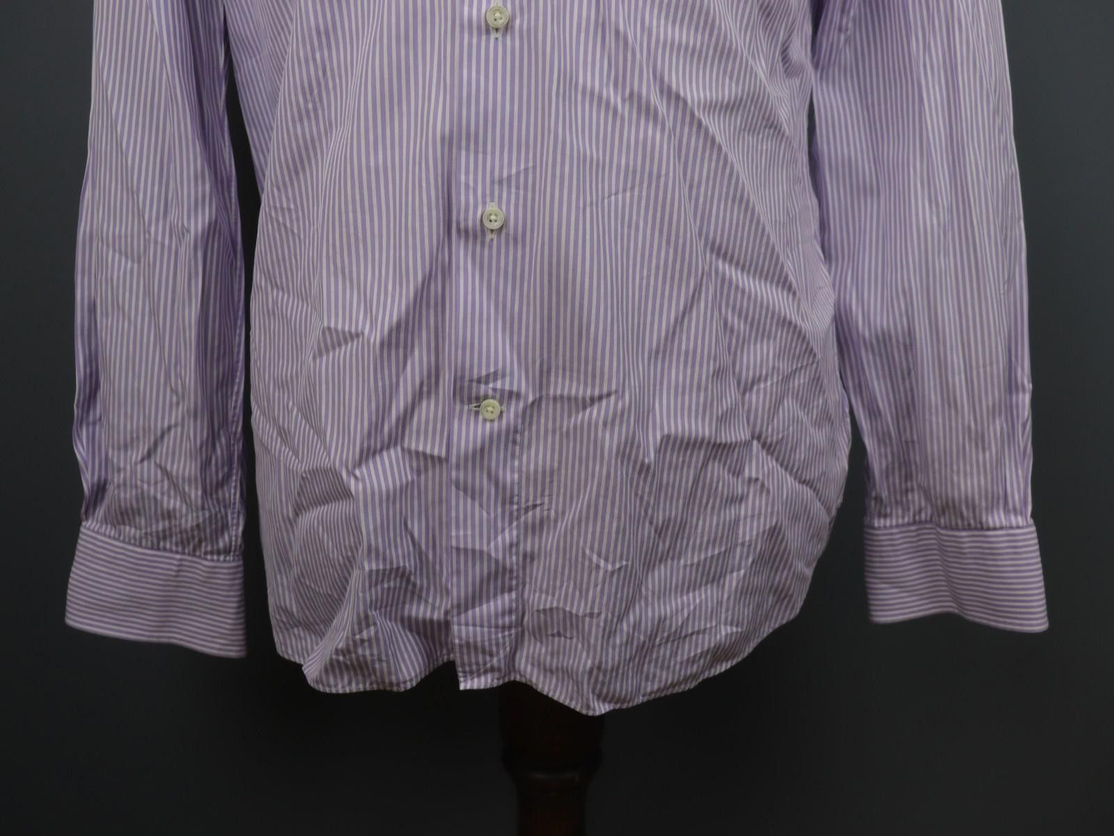 Ermenegildo Zegna Ermenegildo Zegna Pink White Striped Dress Shirt Size 40 Size 38R - 3 Thumbnail