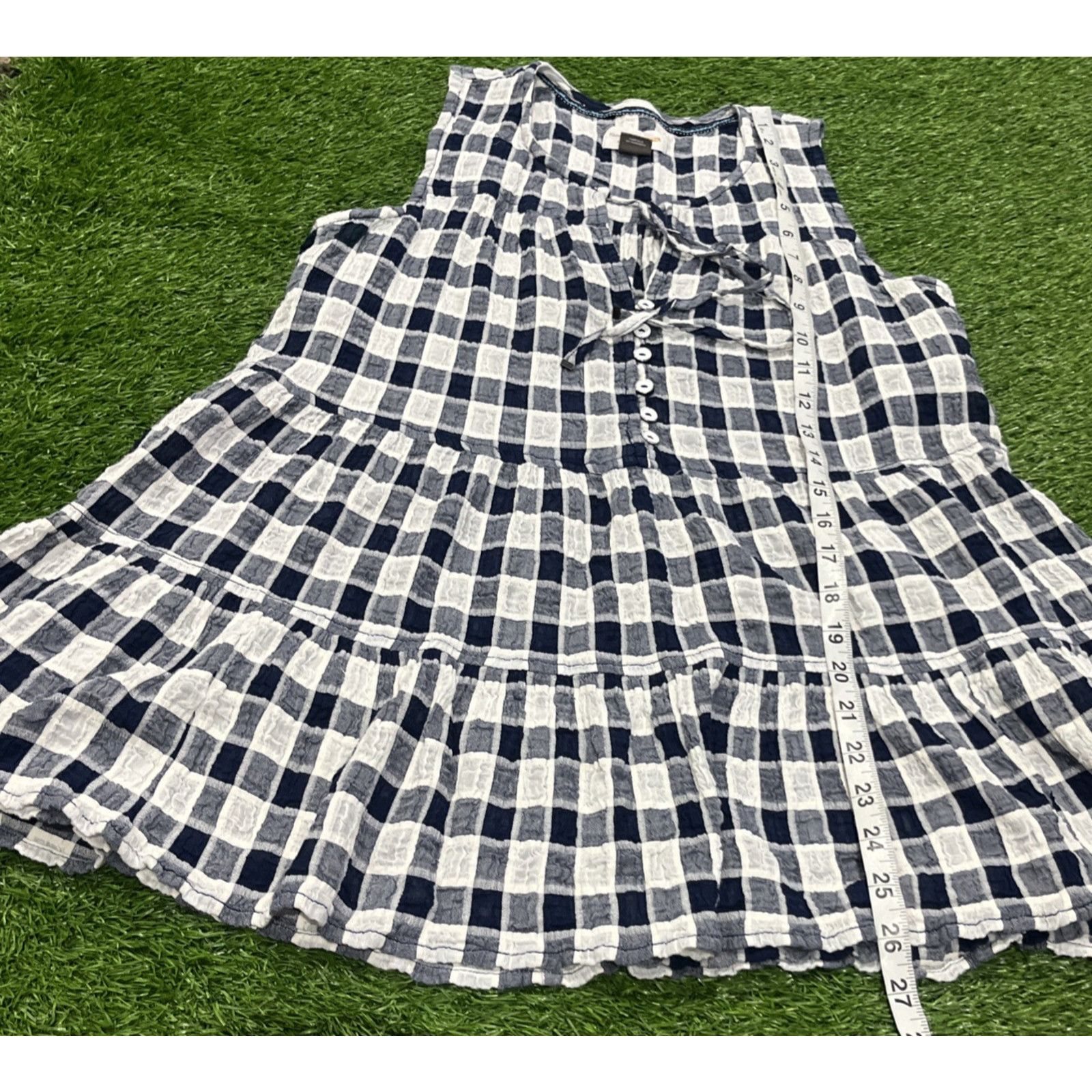Anthropologie Anthropologie Pilcro Gingham Blue White Check Top Tunic Size S / US 4 / IT 40 - 4 Thumbnail