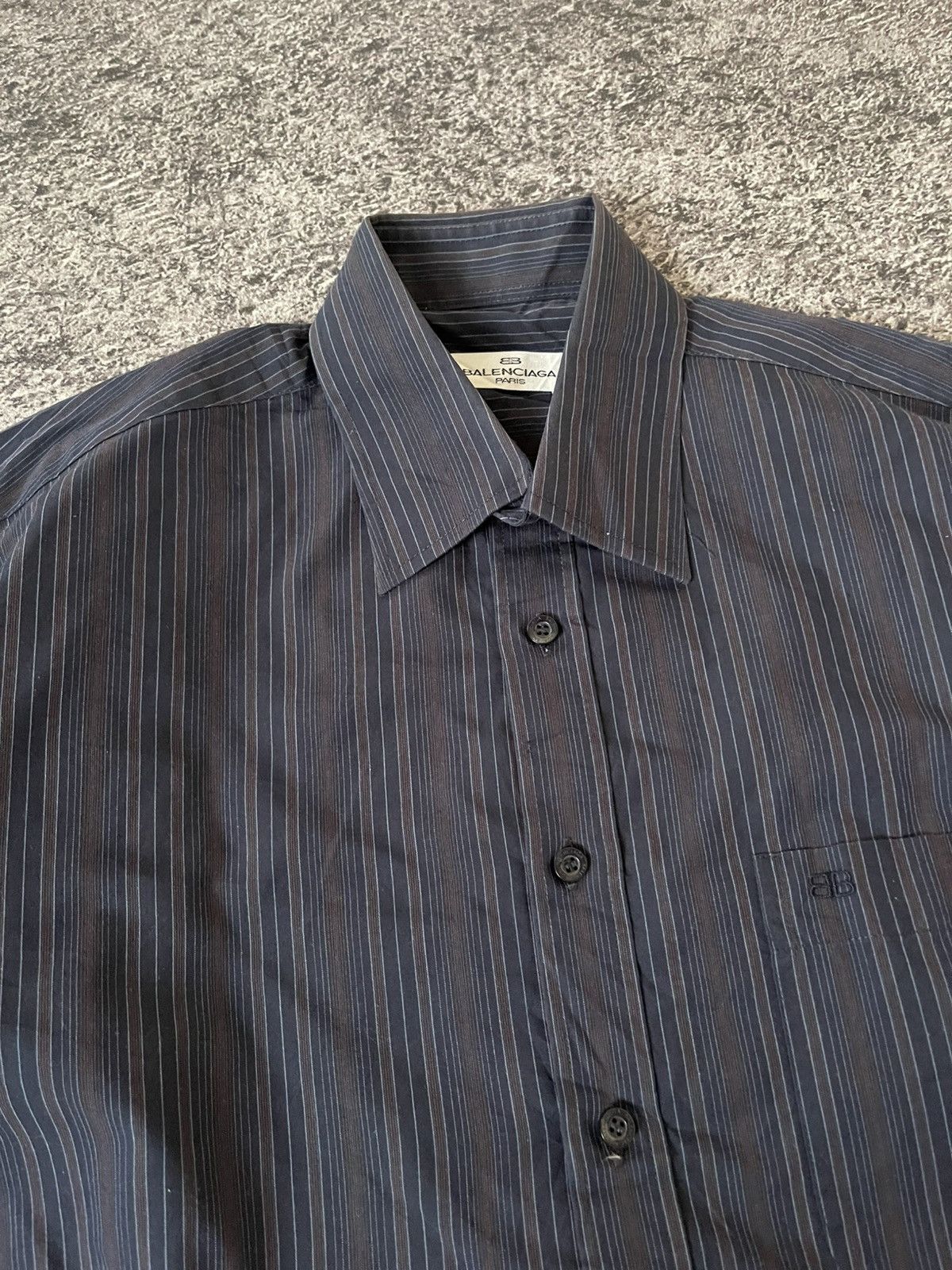 Balenciaga Vintage Balenciaga Striped Long shirt Size US L / EU 52-54 / 3 - 5 Thumbnail