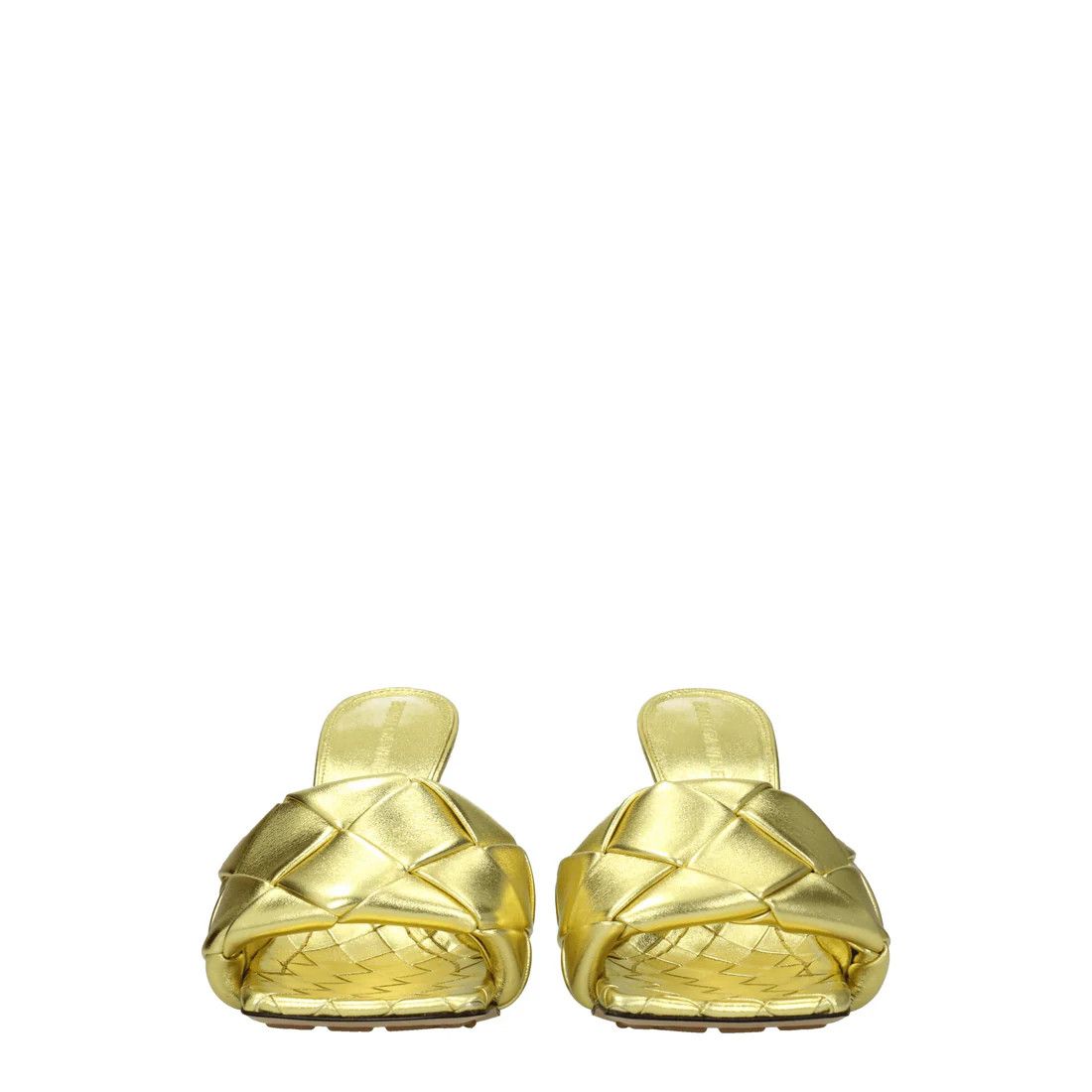 Bottega Veneta o1n1vont1225 Lido Mules in Gold Size US 7.5 / IT 37.5 - 3 Thumbnail