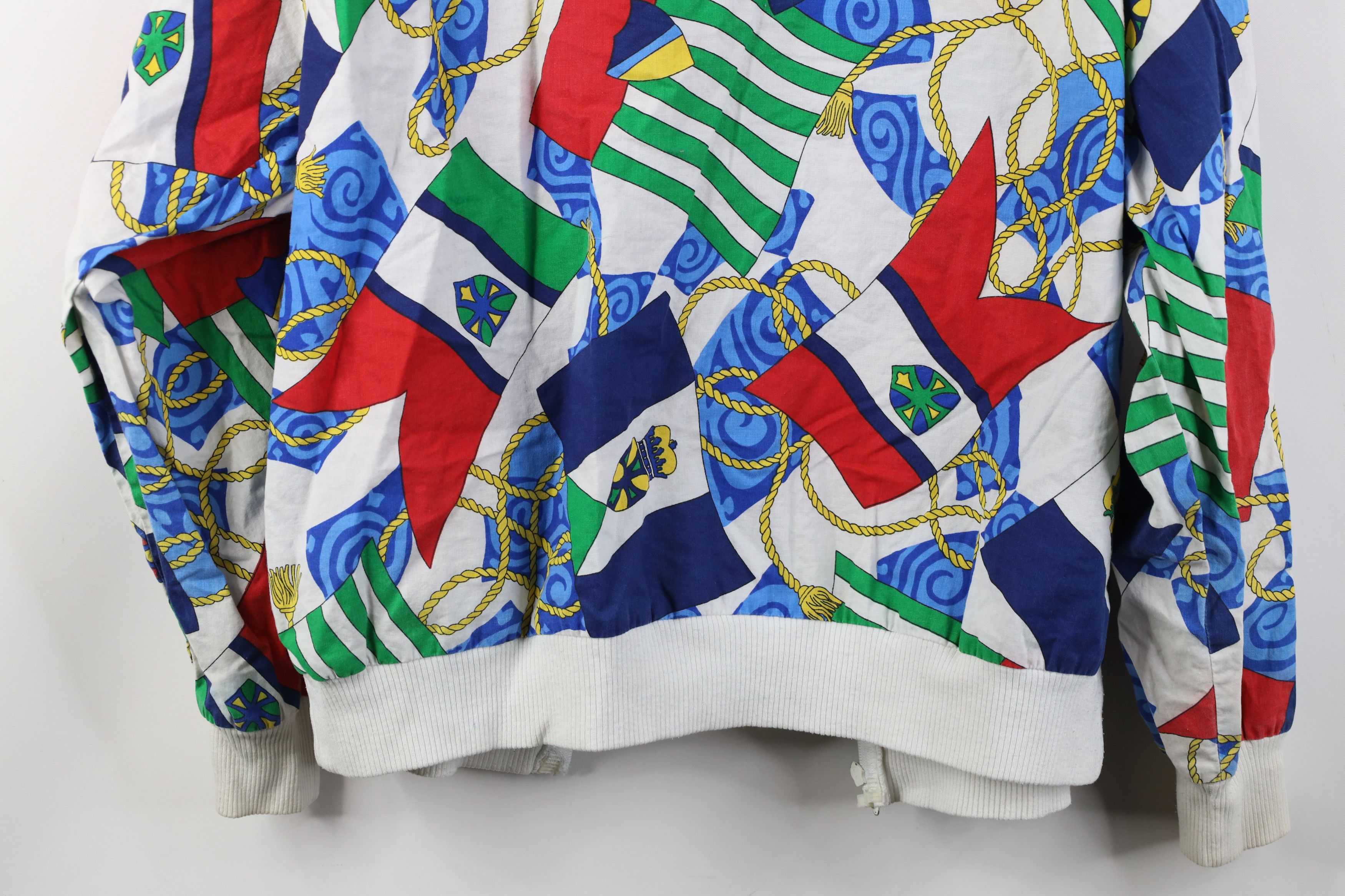Vintage AS IS Vintage 90s Streetwear Sailing Flags Bomber Jacket AOP Size L / US 10 / IT 46 - 14 Thumbnail