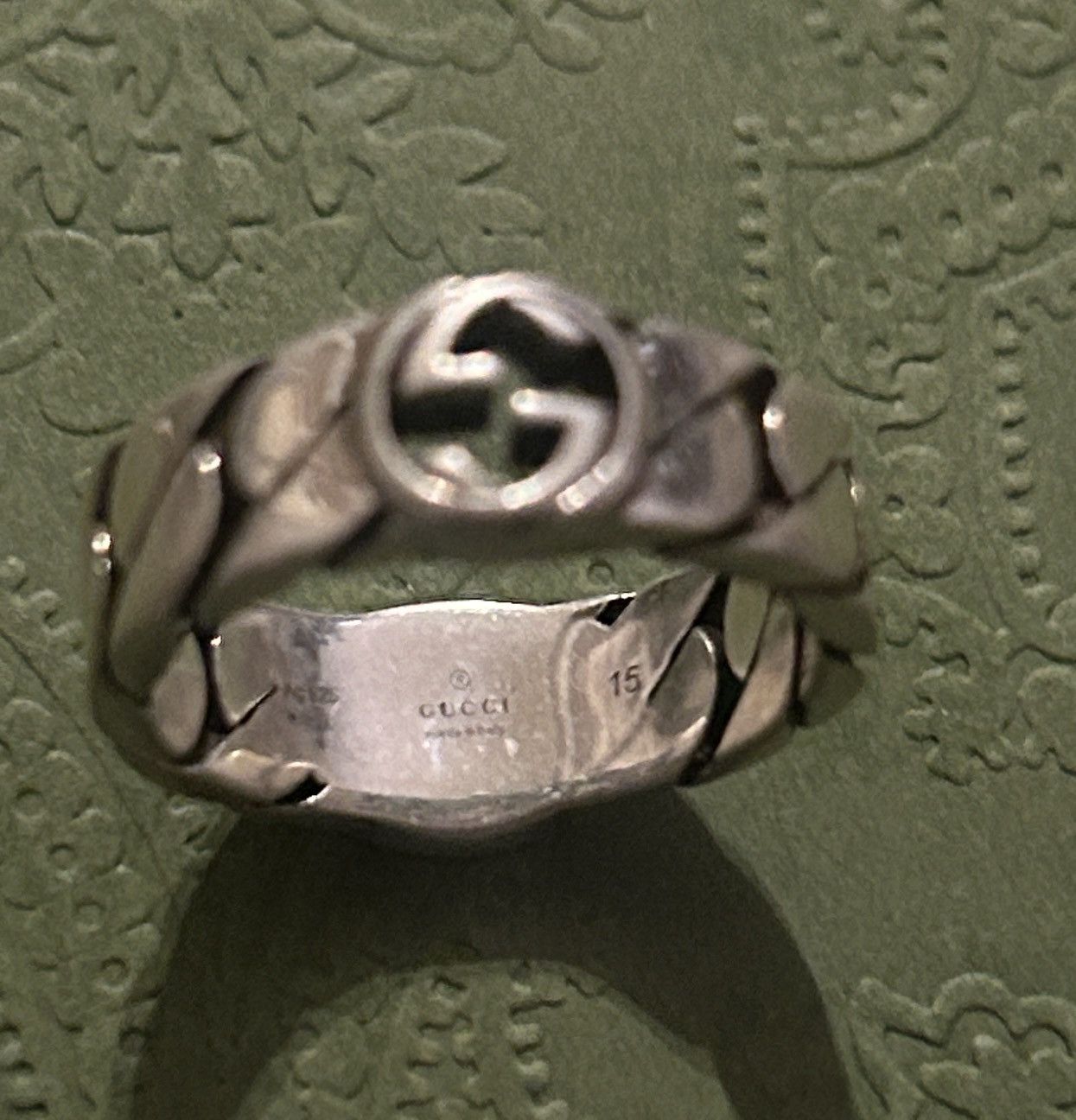 Gucci Gucci Sterling Silver Interlocking Ring Ag 925 678656 Size ONE SIZE - 4 Thumbnail
