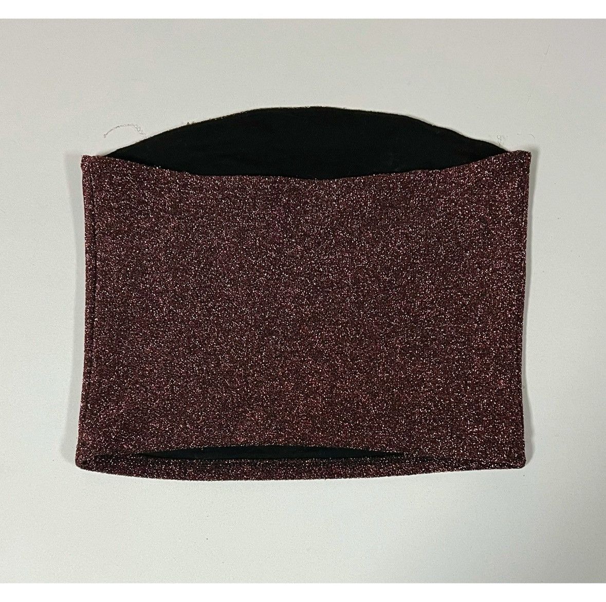 Vintage Red Burgundy Black Glitter Tube Top Shirt Blouse Size S 🪭✨ Size S / US 4 / IT 40 - 4 Thumbnail