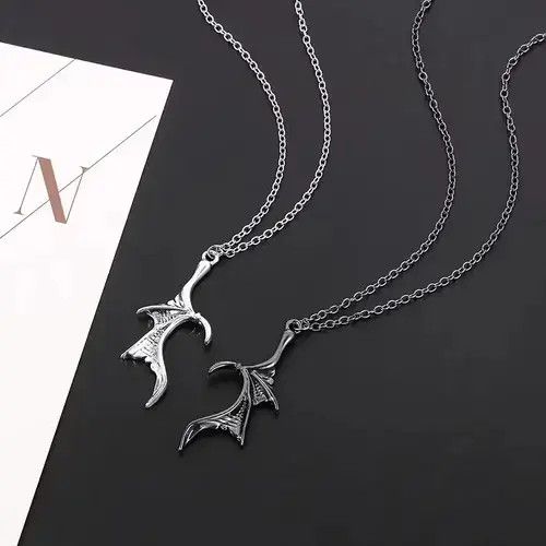 Jewelry Gothic punk devil wings couple necklace Size ONE SIZE - 4 Thumbnail