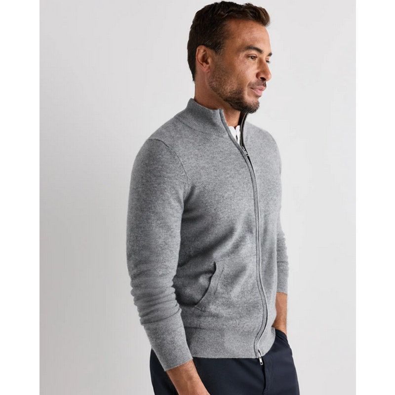 Quince Quince Men Cashmere Full Zip Sweater Heather Grey S NWT Size US S / EU 44-46 / 1 - 3 Thumbnail