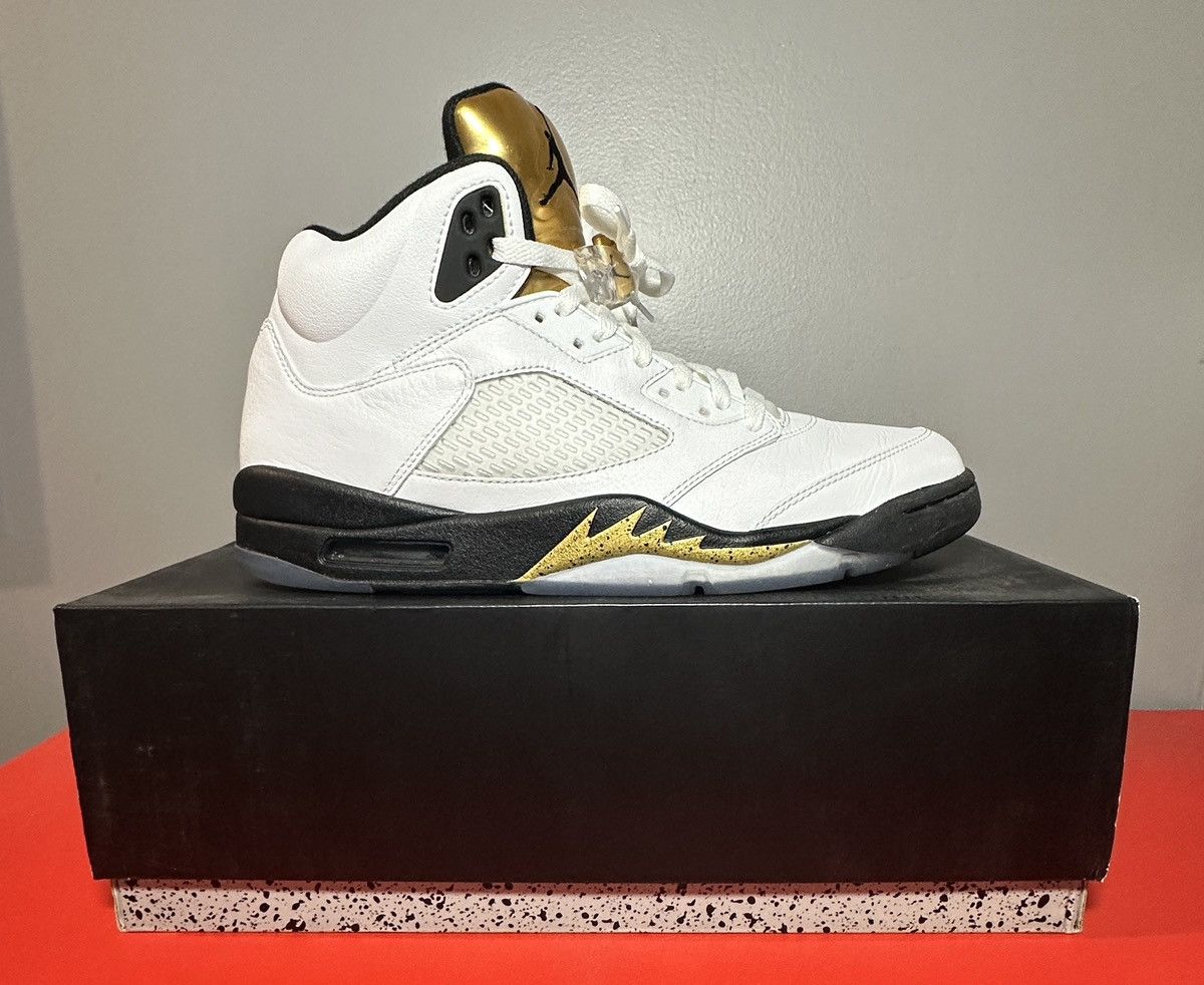 image of Size 11 - Air Jordan 5 Retro Olympic Shoes in White, Men's