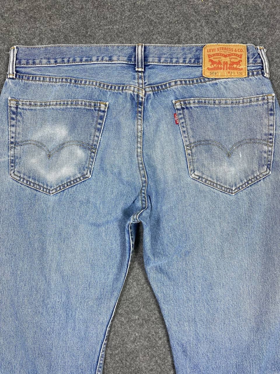 Levi's vintage levis 505 slightly distressed denim nice design Size US 38 / EU 54 - 3 Thumbnail