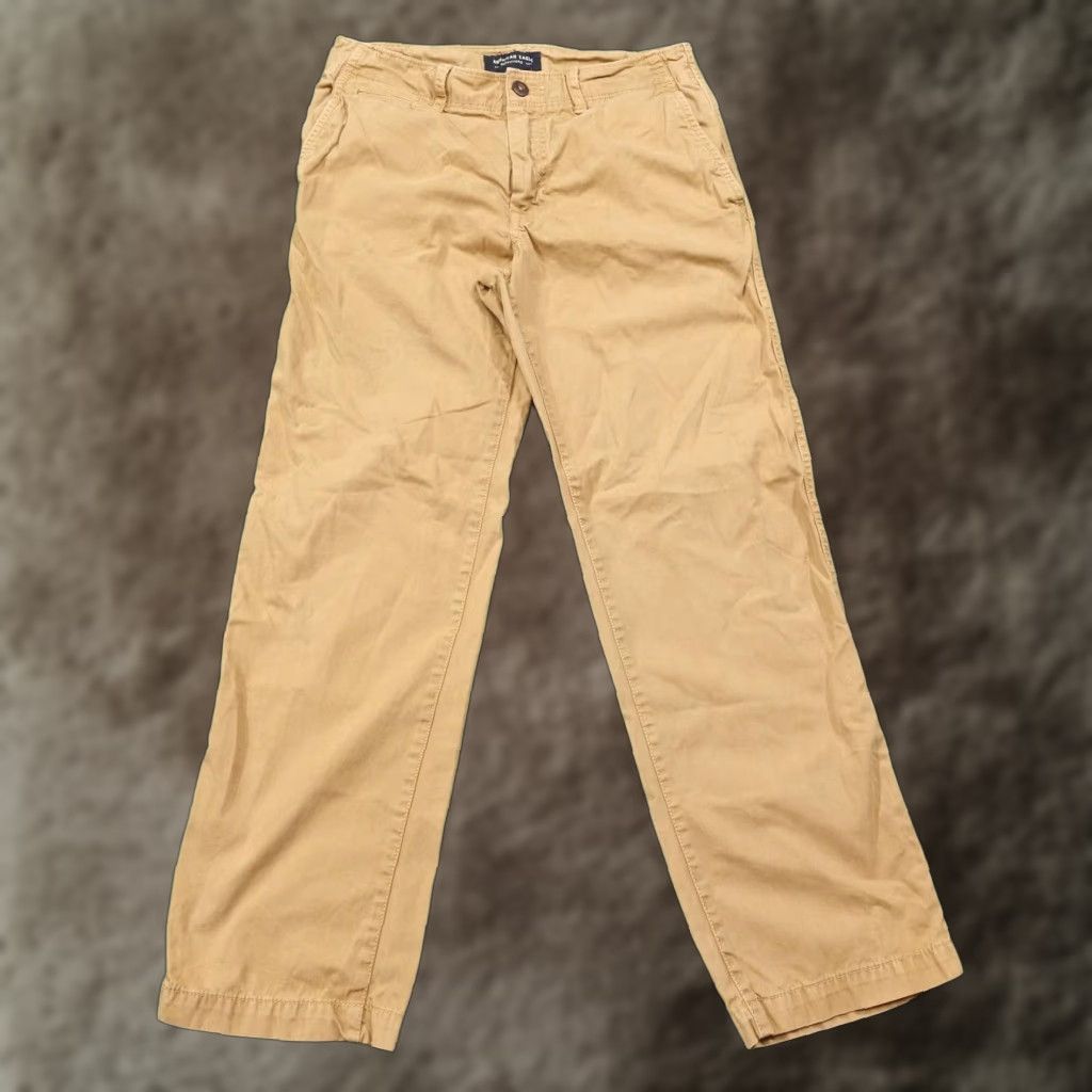 American Eagle Outfitters AMERICAN EAGLE OUTFITTERS Chino Pants Mens 28x30 Relaxed Straight Beige Khaki Size US 28 / EU 44 - 1 Thumbnail
