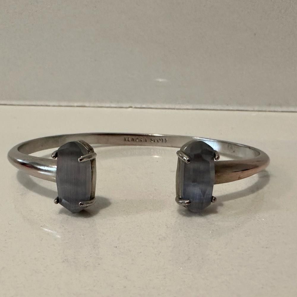 Kendra Scott Kendra Scott Edie Silver Slate Cat’s Eye Stone Cuff Bracelet Size ONE SIZE - 3 Thumbnail