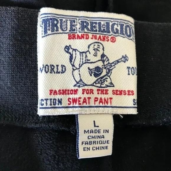 True Religion True Religion Sweatpants Girls Large Black Red Spell Out Log Size 26" / US 2 / IT 38 - 9 Thumbnail