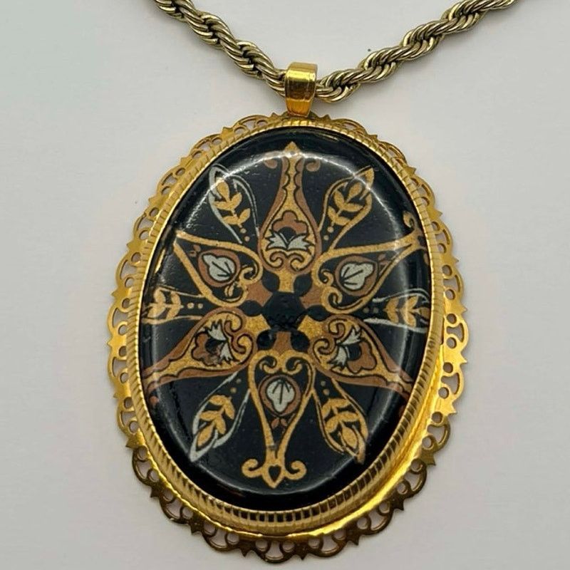 Other Gold & Tan Floral Necklace Size ONE SIZE - 3 Thumbnail