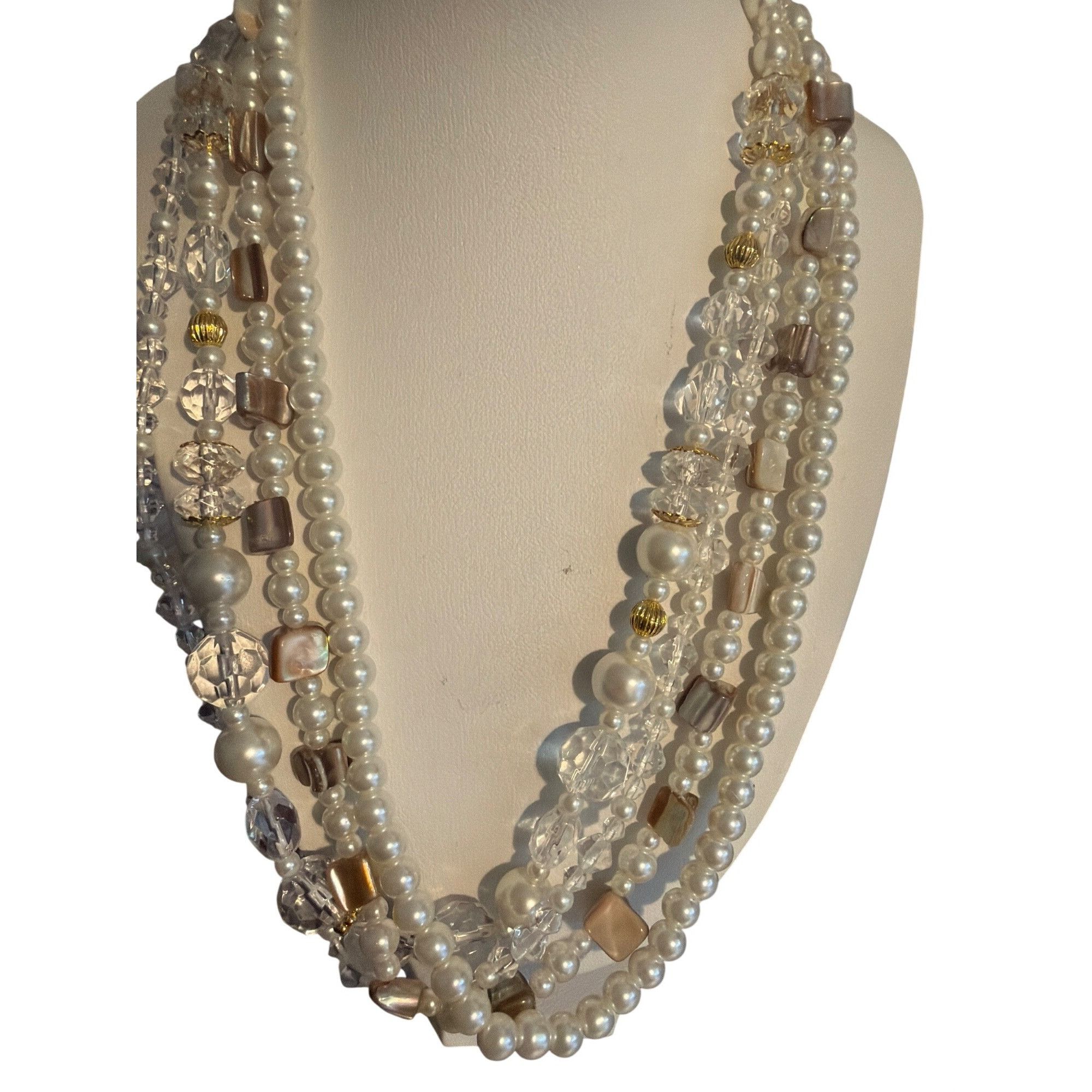 Other Premier Designs Daydream Necklace Multi Strand Gold Tone Fau Size ONE SIZE - 1 Thumbnail