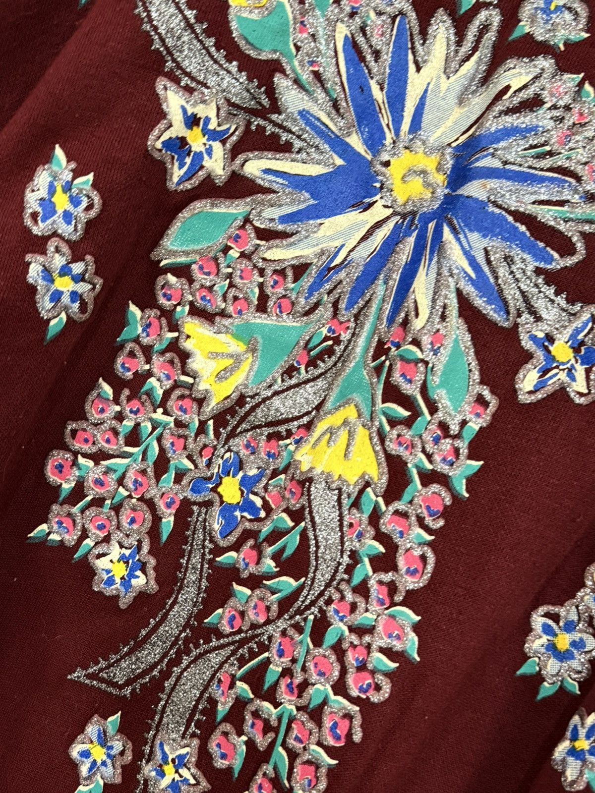 Vintage ART Flower Paint 90s Heavyweight Floral Retro Sweatshirt Size US M / EU 48-50 / 2 - 4 Thumbnail