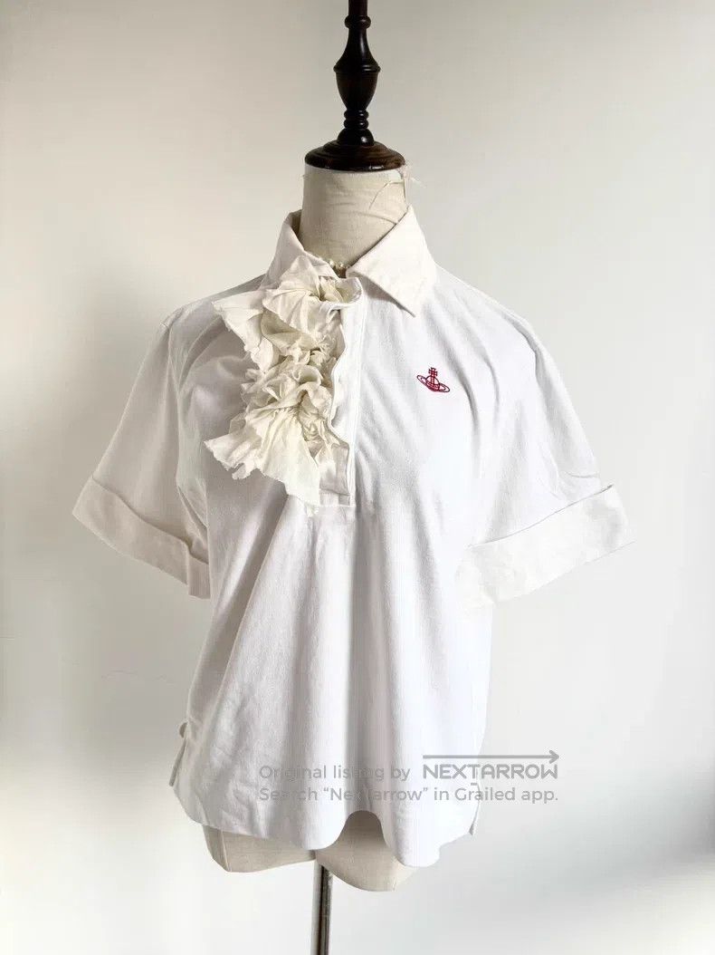 Vivienne Westwood Vivienne Westwood size 00 White Saturn Ruffle Short Sleeve Size XXS / US 00 / IT 34 - 2 Thumbnail