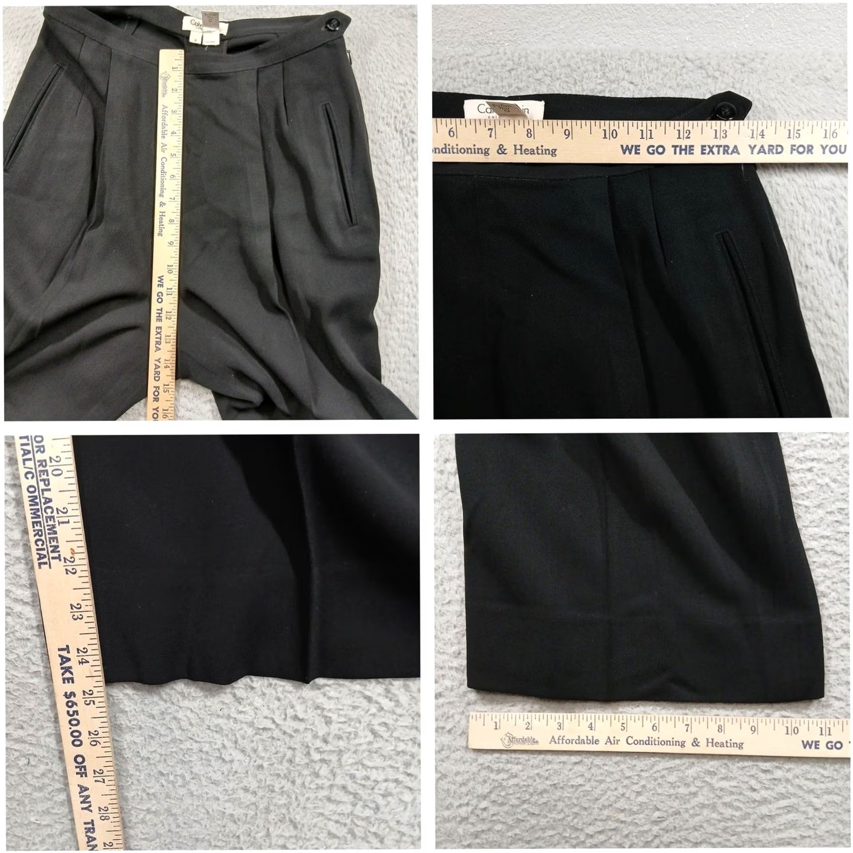 Vintage VINTAGE Calvin Klein Collection Wool Blend Wide Leg Trousers Women's Size 8 Black Pants Dress Pants Wide-Leg Size 30" / US 8 / IT 44 - 5 Thumbnail