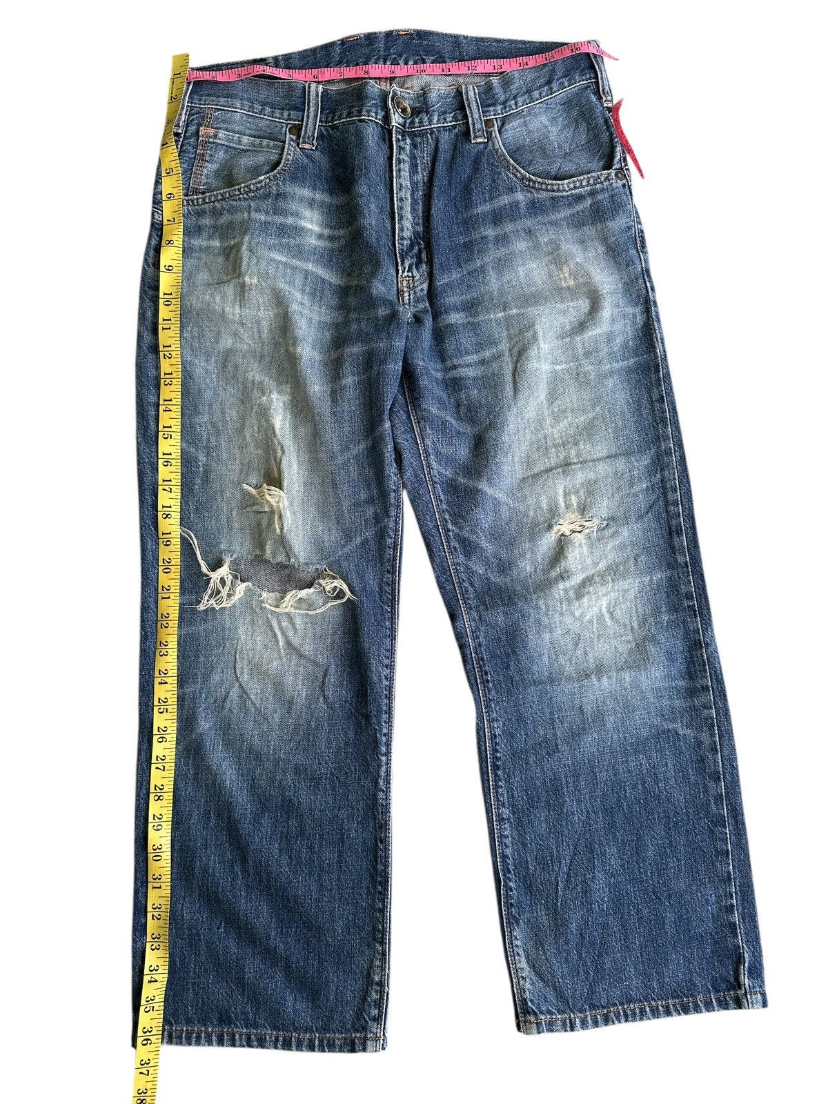 Kapital Trashed Edwin Embroid Distress Denim🎌💥 Size US 34 / EU 50 - 8 Thumbnail