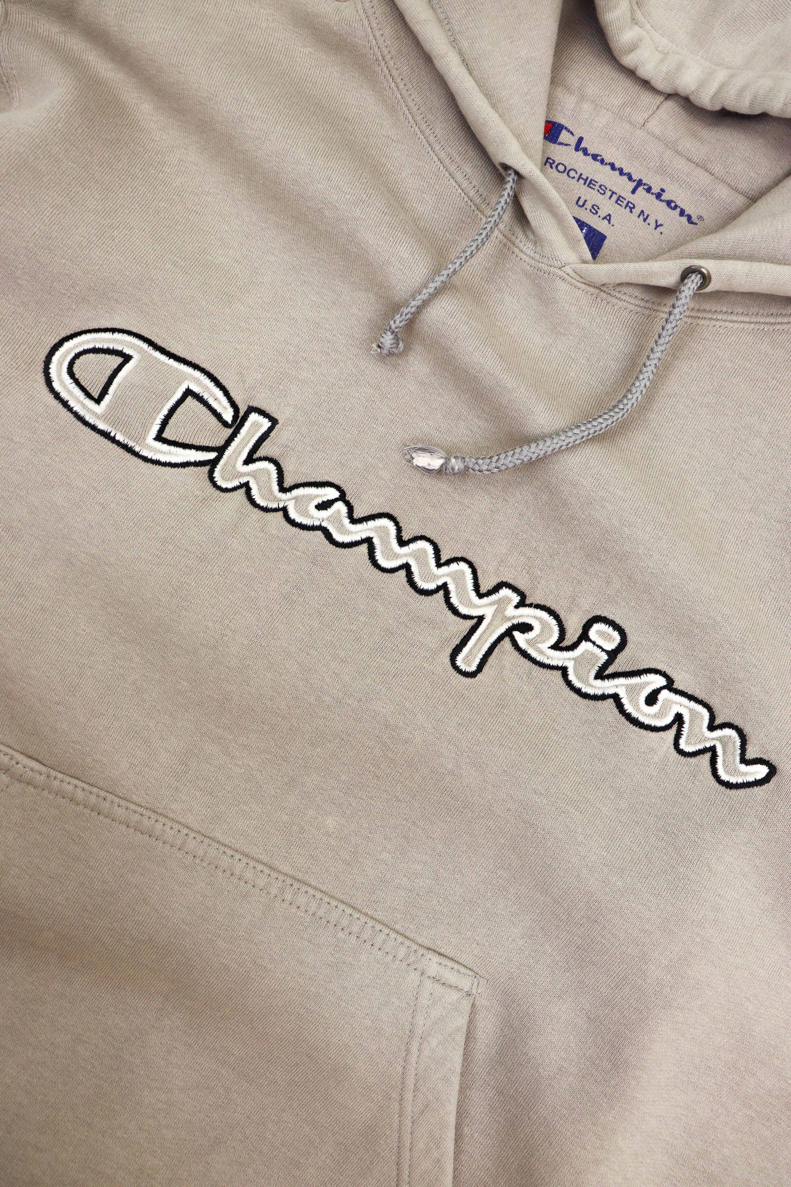 Champion 90s Vintage Champion NY USA Sun Faded Beige Hoodie Size US L / EU 52-54 / 3 - 7 Thumbnail