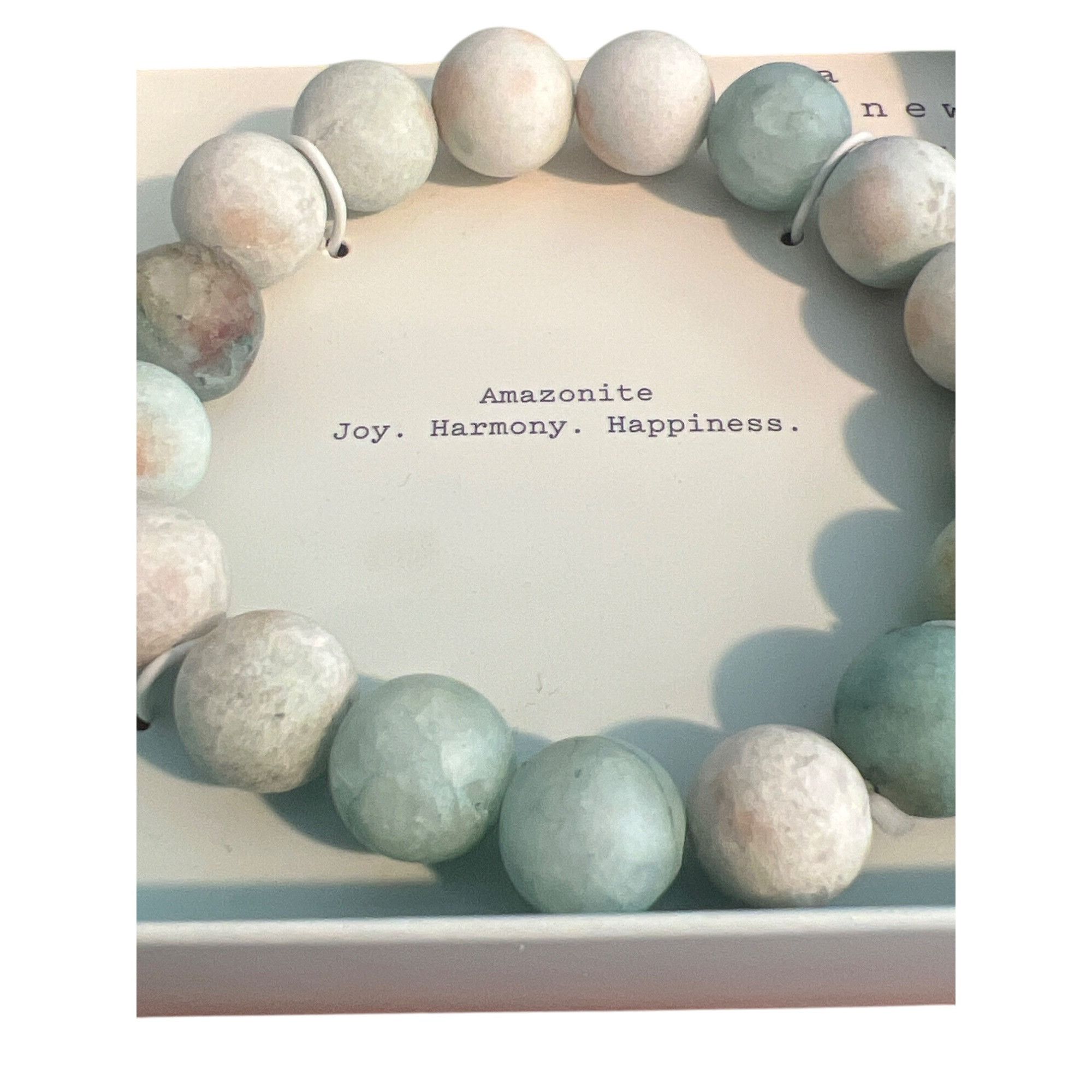 Other Amazonite Beaded Bracelet Box A New Day Stretch Joy Harmony Size ONE SIZE - 3 Thumbnail