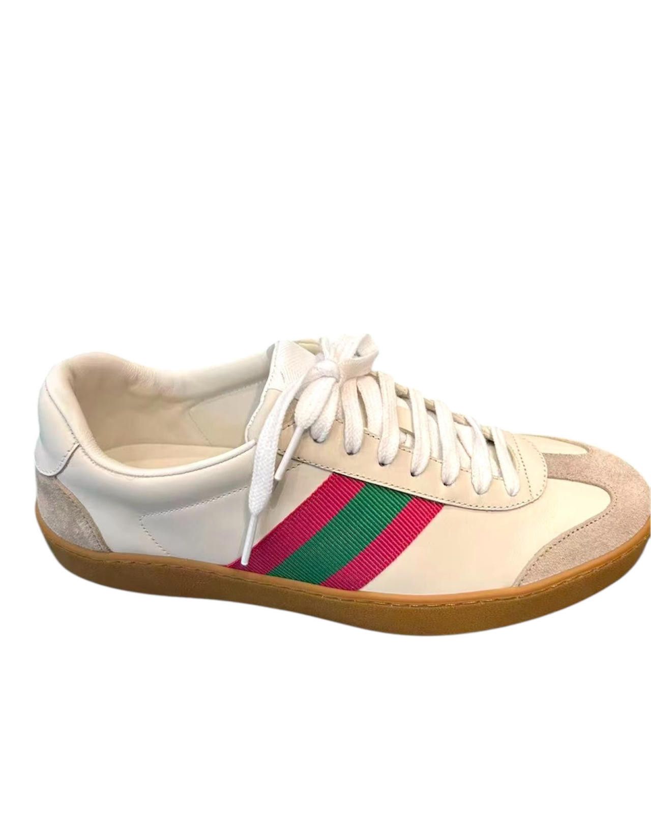 Gucci Gucci Web Leather Women Sneakers Size US 7.5 / IT 37.5 - 1 Thumbnail