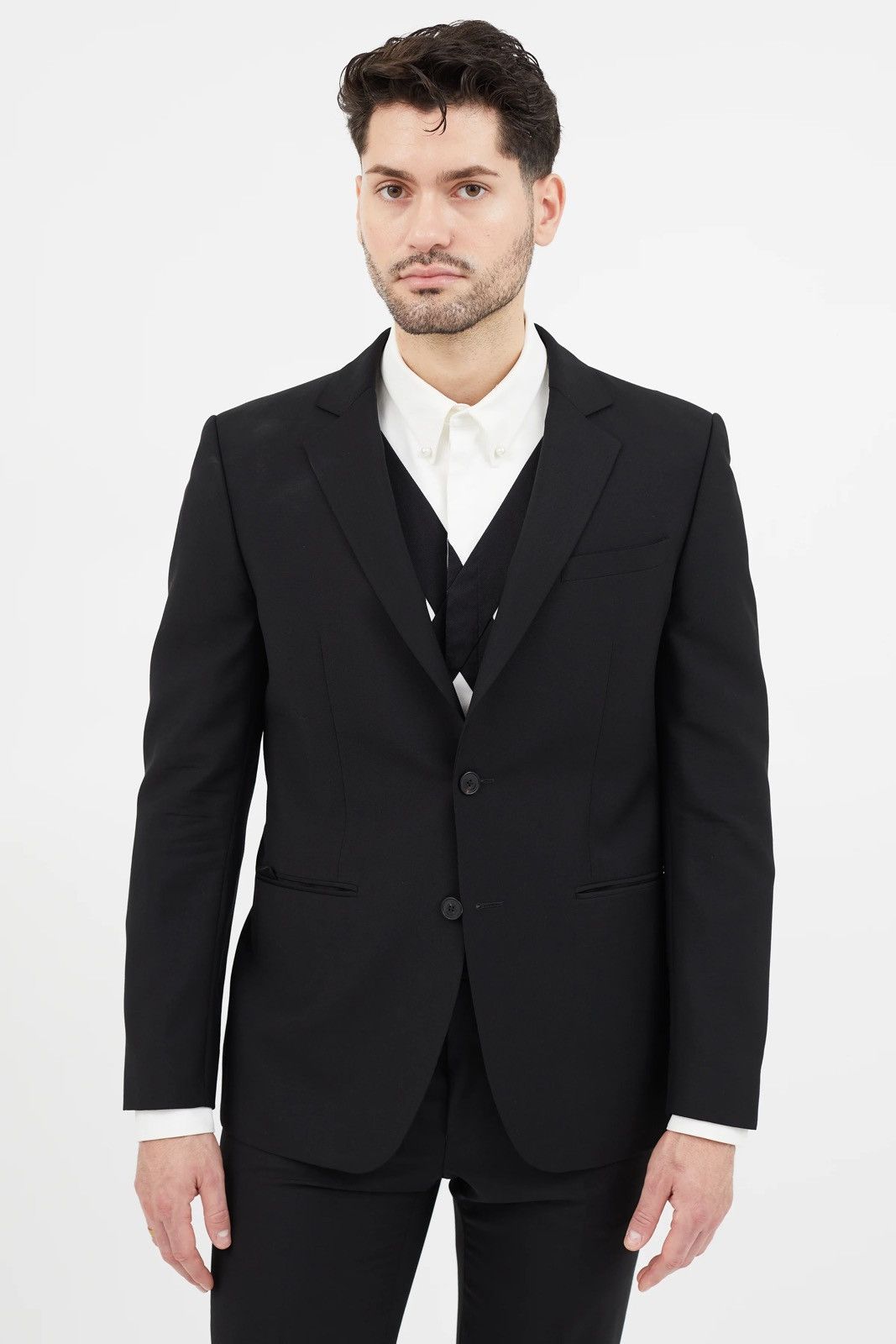 Givenchy Givenchy Wool Cashmere Black Suit Slim Blazer $2498 Size 34S - 2 Thumbnail