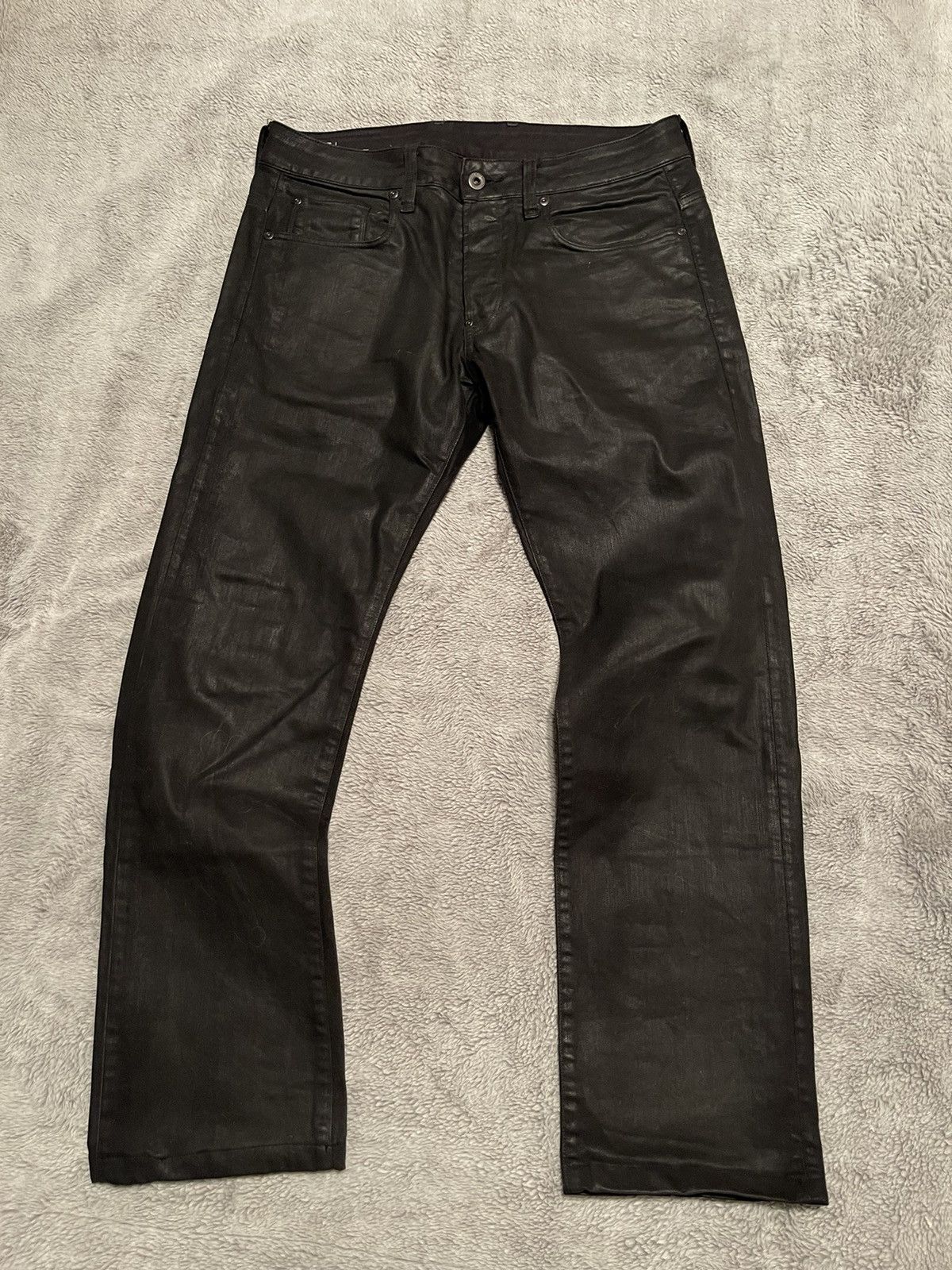 image of G Star Raw G-Star Raw Waxed Black 3-D Denim, Men's (Size 31)