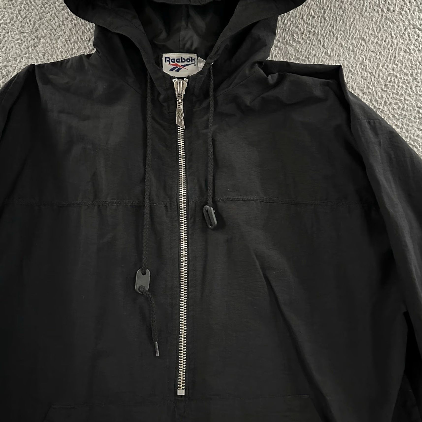 Reebok VINTAGE Reebok Jacket Windbreaker Mens Black Size S Half Zip 100% Nylon Size US S / EU 44-46 / 1 - 3 Thumbnail
