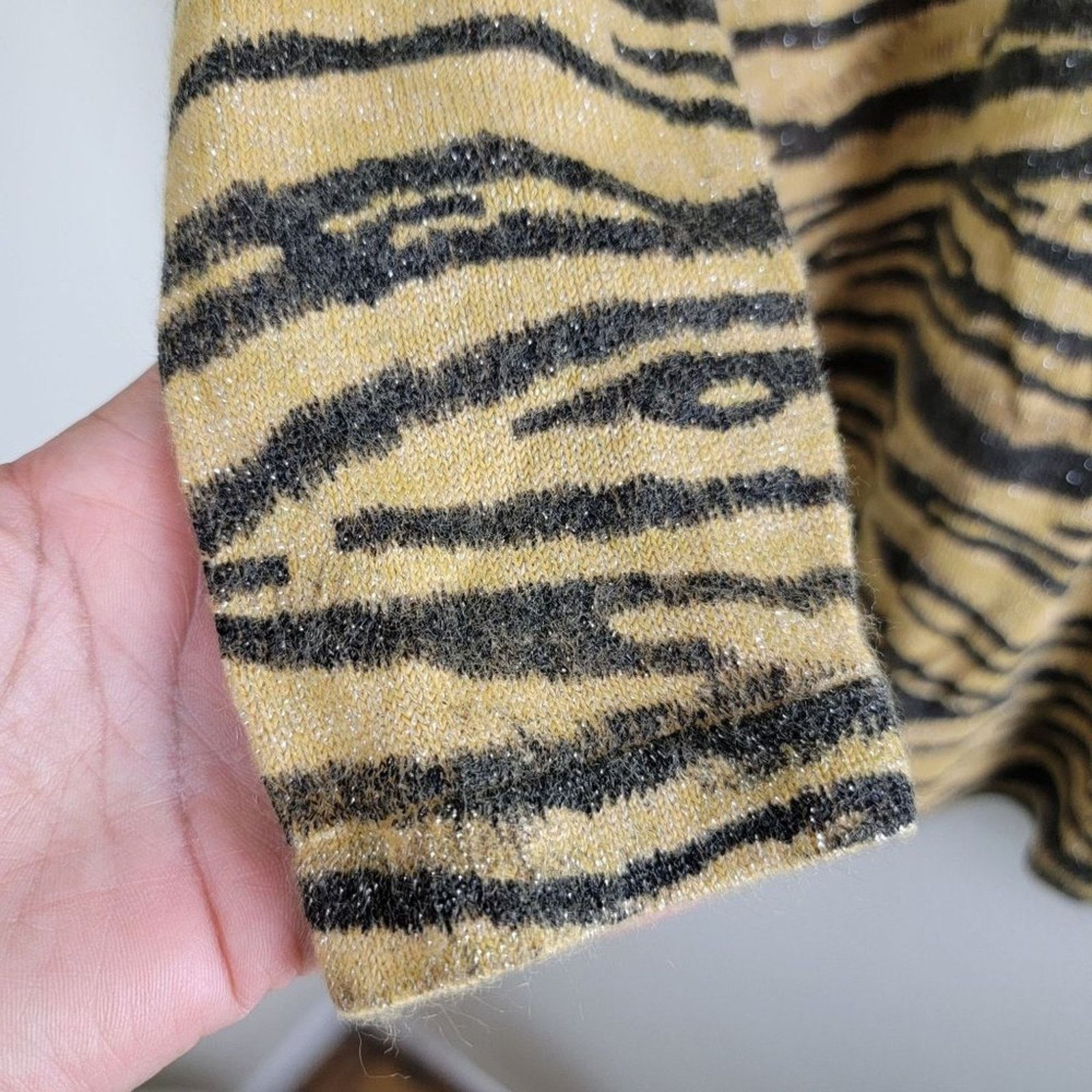Vintage Objects Gold Leopard Print Sweater Top Size S / US 4 / IT 40 - 10 Thumbnail