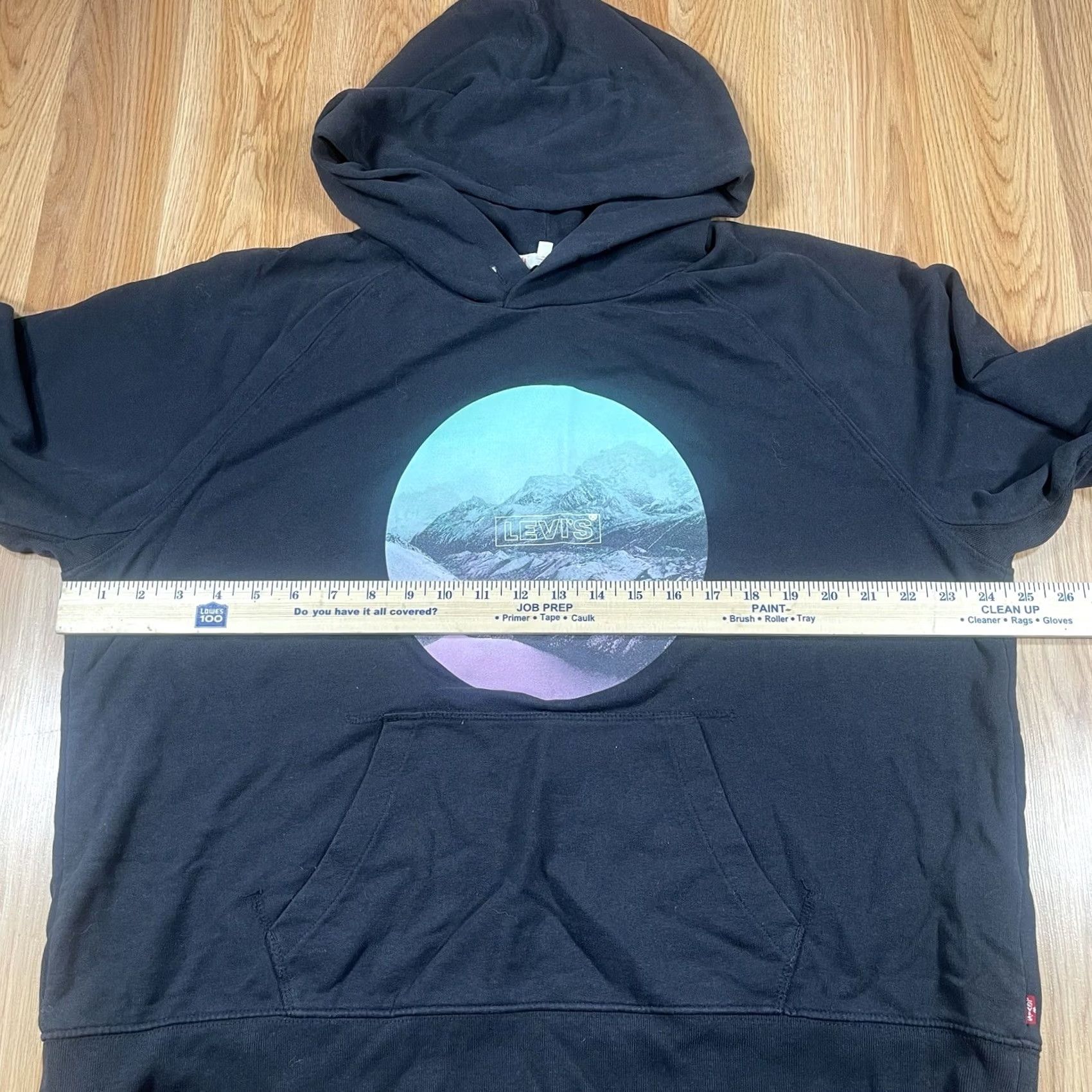 Levi's Levi’s Hoodie Mens XL Black Pullover Long Sleeve Cotton Blend Sweatshirt Fleece Logo Regular Size US XL / EU 56 / 4 - 5 Thumbnail