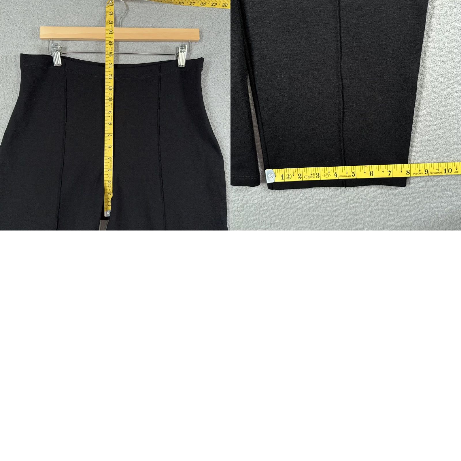 Vintage Ripley Rader Pants Black Knit Tapered Ankle Slim Plus 1X Pockets Zip Side High Rise Womens Size 40" / US 18 - 9 Thumbnail