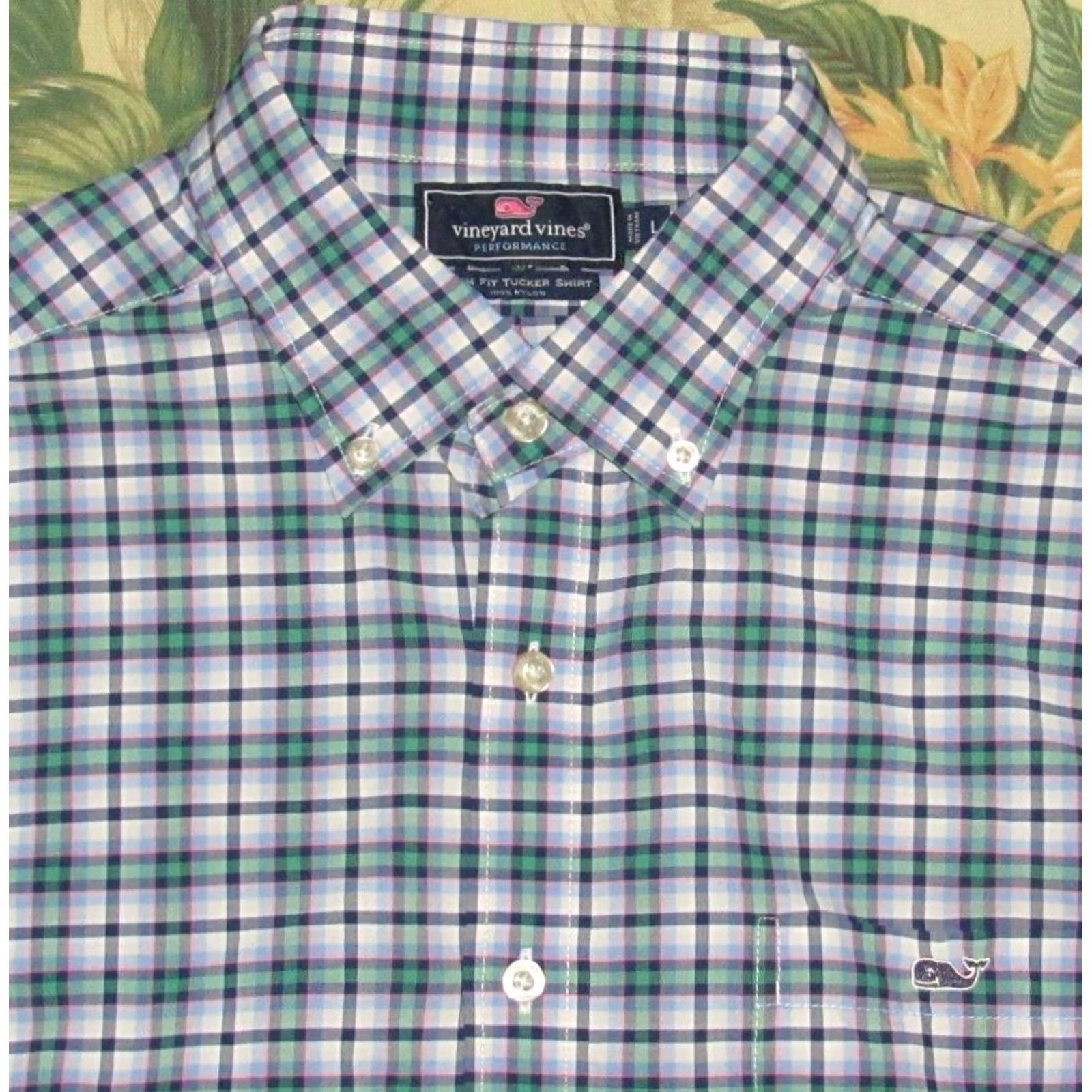 Vineyard Vines VINEYARD VINES Performance Blue Pink Plaid Long Sleeve Button Down Shirt Slim L Men XS Size US L / EU 52-54 / 3 - 2 Thumbnail
