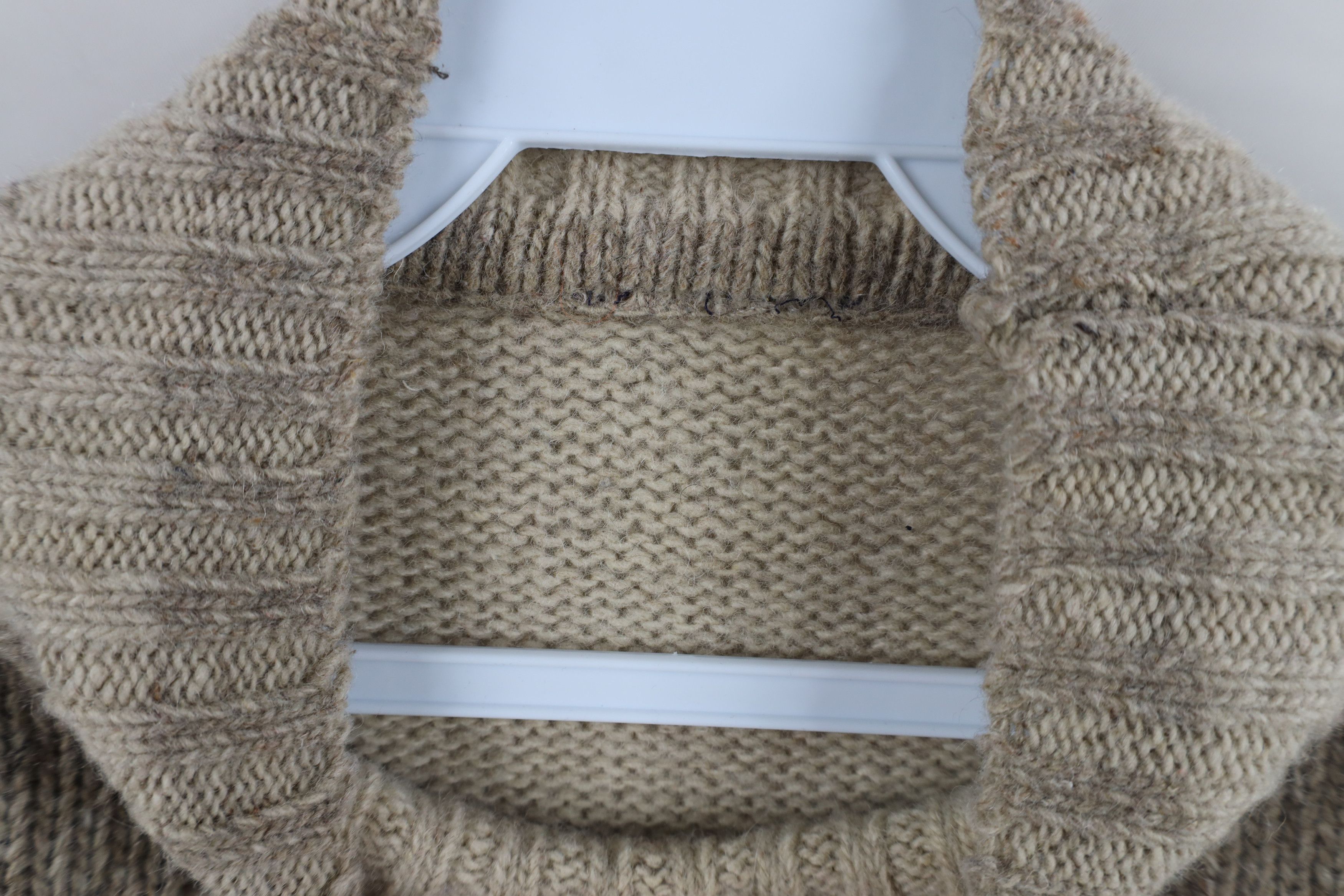 Vintage Vintage 90s Streetwear Ribbed Knit Mock Neck Sweater Beige Size US M / EU 48-50 / 2 - 7 Thumbnail
