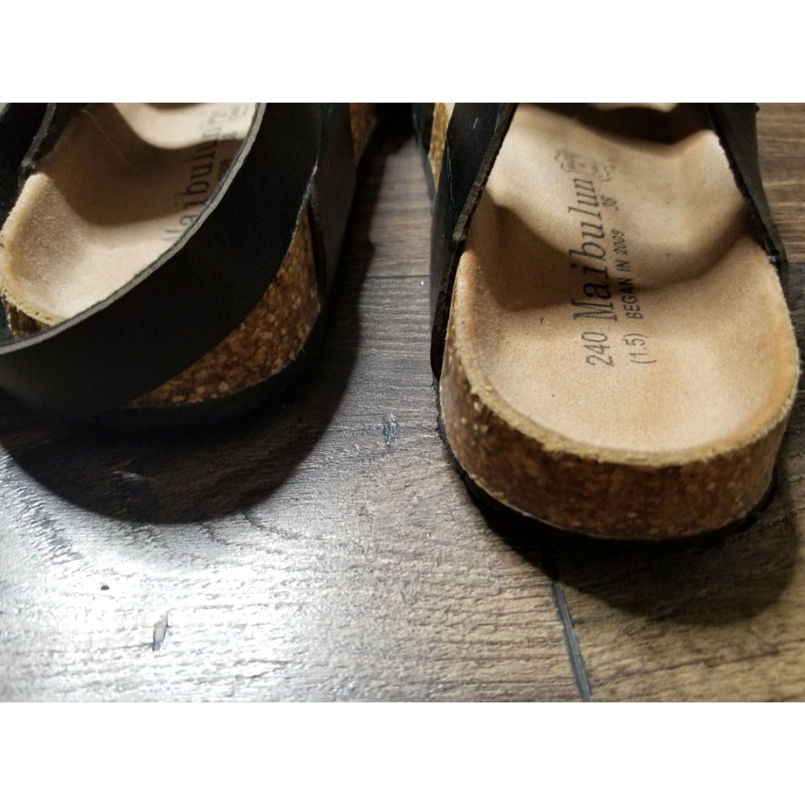 Vintage Maibulun Women's Black Crisscross Ankle Sandals EU 38 US 7 M Synthetic Slide Size US 7 / IT 37 - 3 Thumbnail