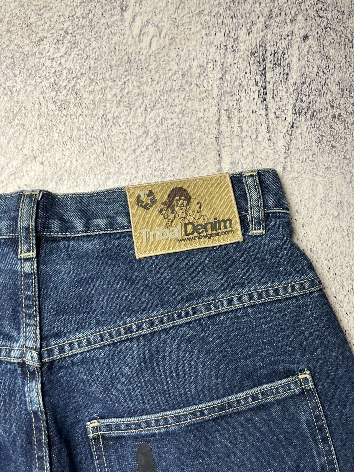 Japanese Brand Vintage Blue Embroidery Baggy Winged Jeans Y2K Size US 32 / EU 48 - 12 Thumbnail