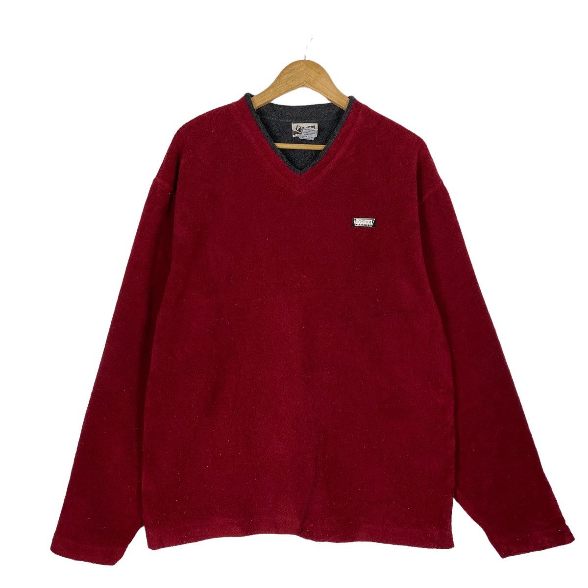image of Skategang x Volcom Vintage Volcom Small Logo Fleece in Red, Men's (Size Medium)