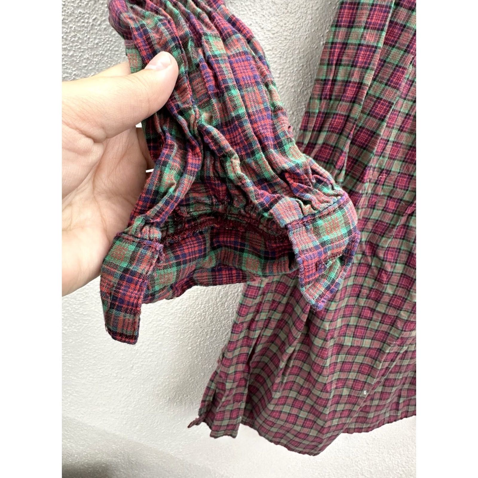 Vintage VINTAGE Peaches My Love Dress Womens Size 8 Red Green Plaid Long Sleeve 70s 80s 90s Size M / US 6-8 / IT 42-44 - 5 Thumbnail