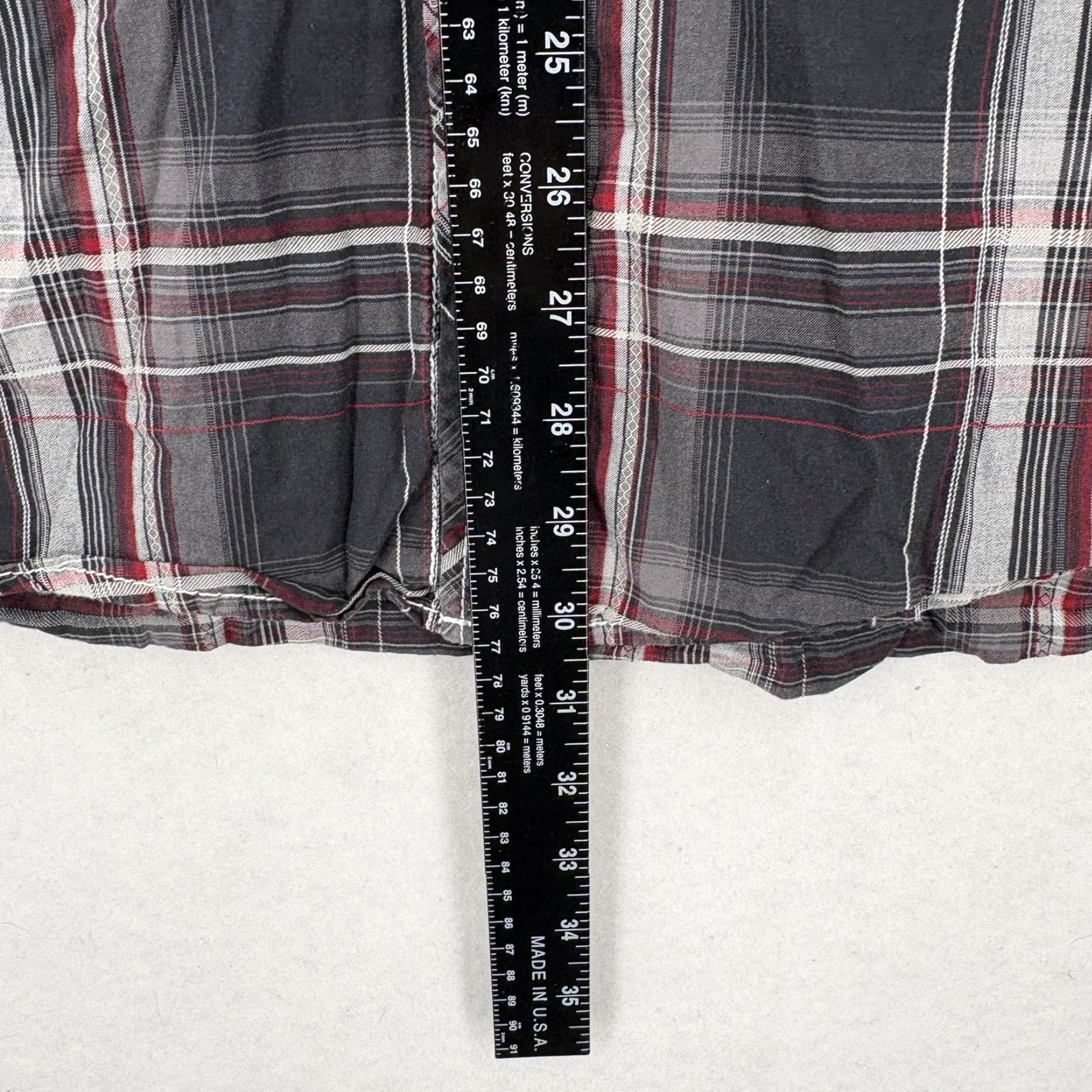 BKE BKE Shirt Mens XL Black Red Plaid Slim Fit Short Sleeve Button Front Western Y2K Size US XL / EU 56 / 4 - 6 Thumbnail