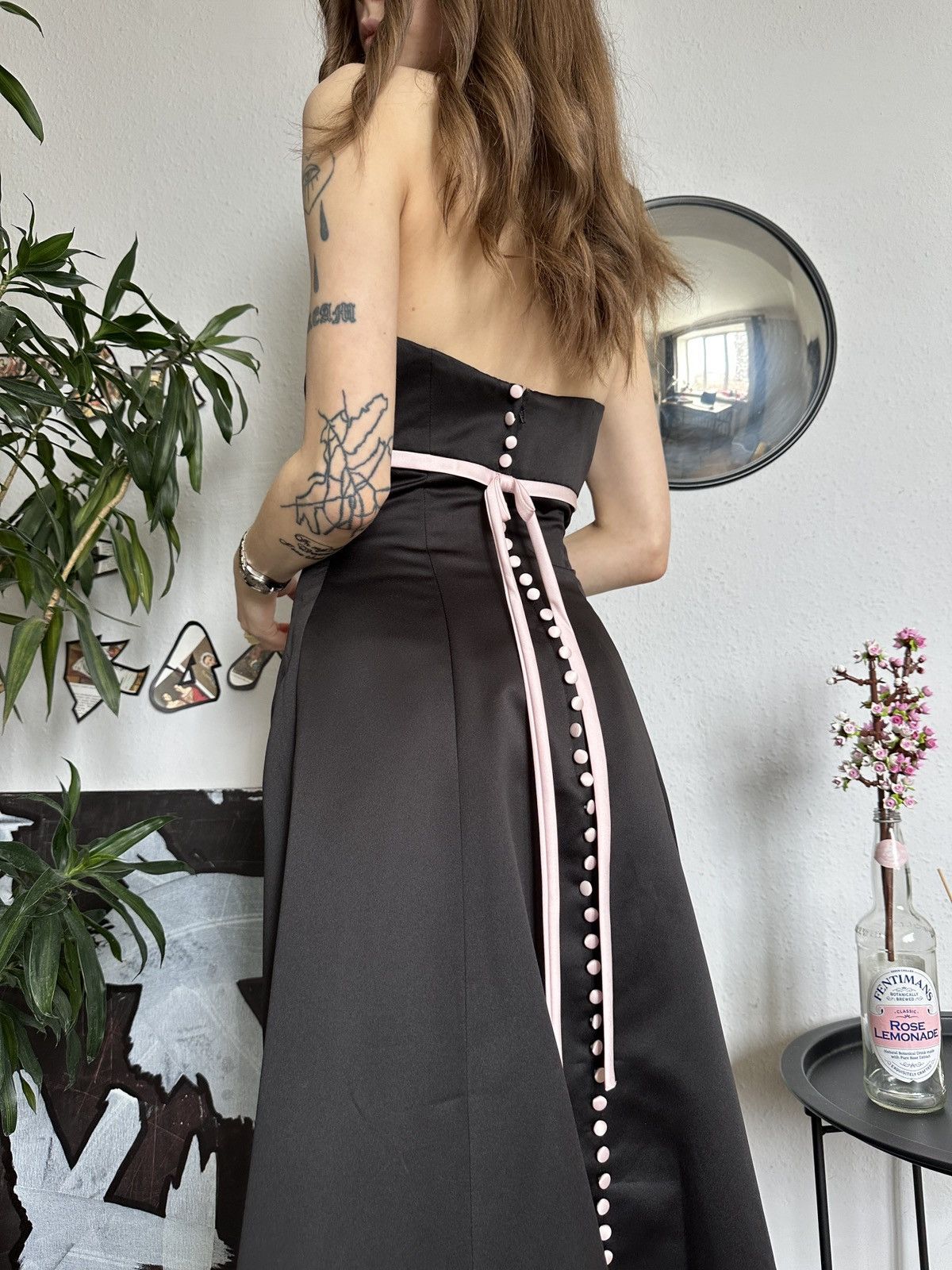 Designer × Vintage Prom Floor Stunnig Evening Dress Vintage Luxury Gown Size XS / US 0-2 / IT 36-38 - 4 Thumbnail