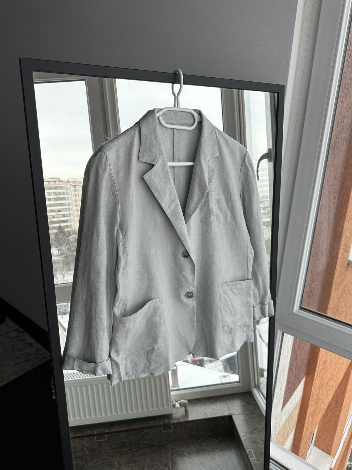 Fedeli Linen Blazer Jacket Light Grey Men’s Sz S-M