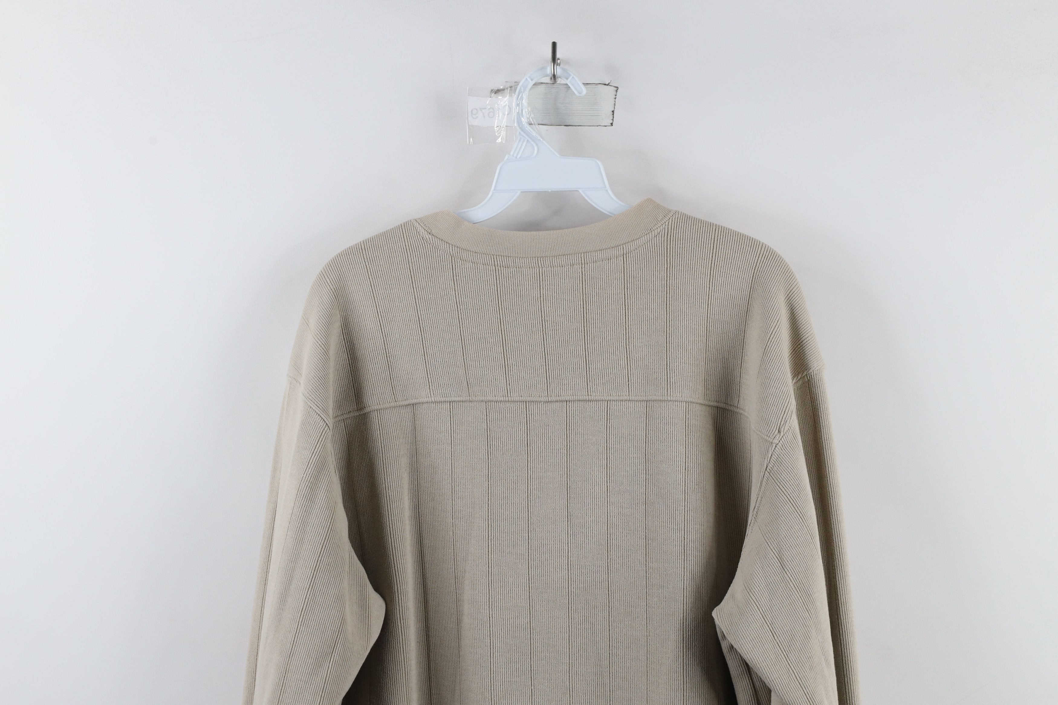 Columbia × Vintage Vintage 90s Columbia Spell Out Ribbed Knit Sweater Beige Size US L / EU 52-54 / 3 - 11 Thumbnail