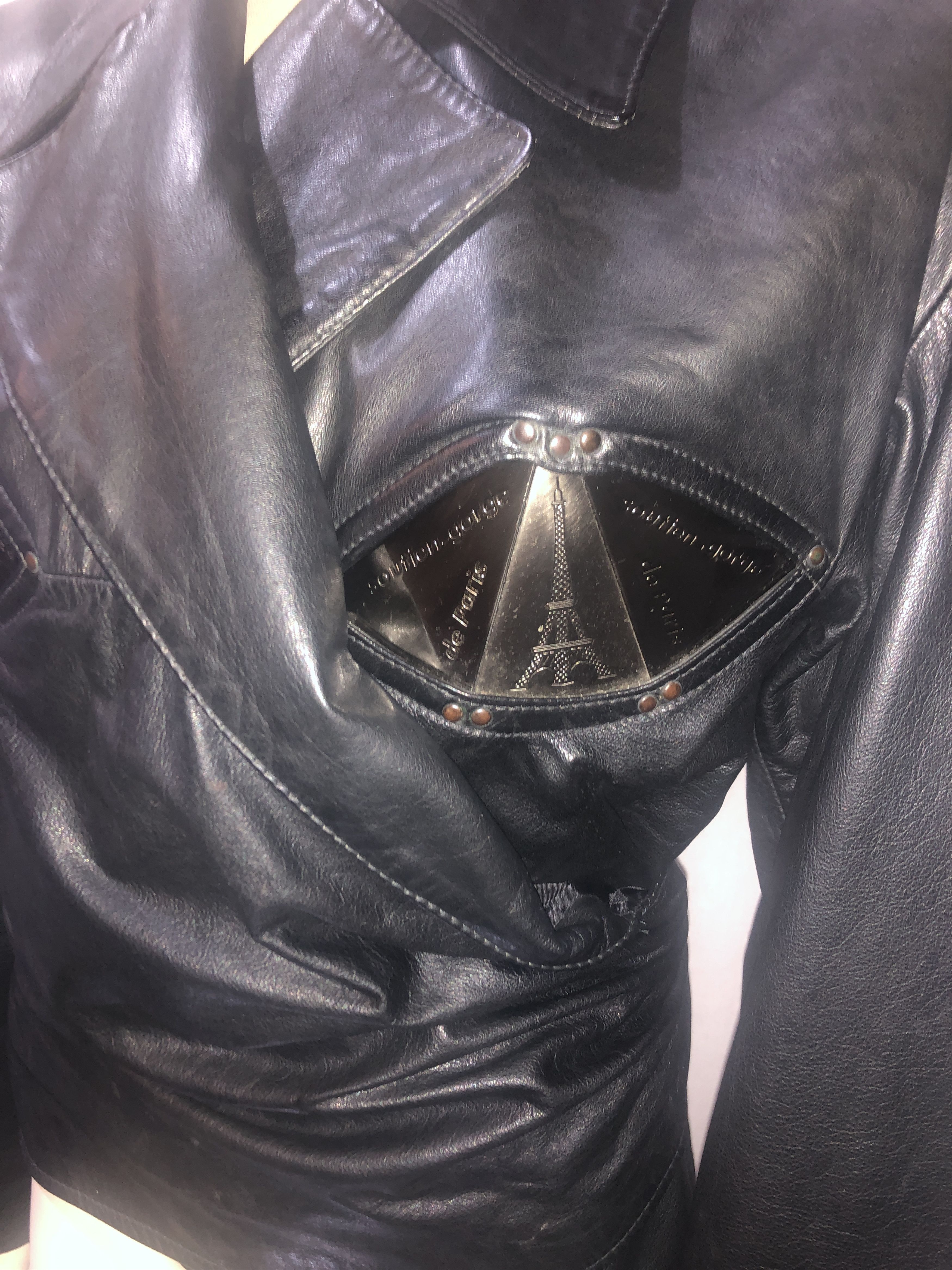 Calugi e Gianelli Metallic bra Bondage Leather Jacket Size L / US 10 / IT 46 - 4 Thumbnail