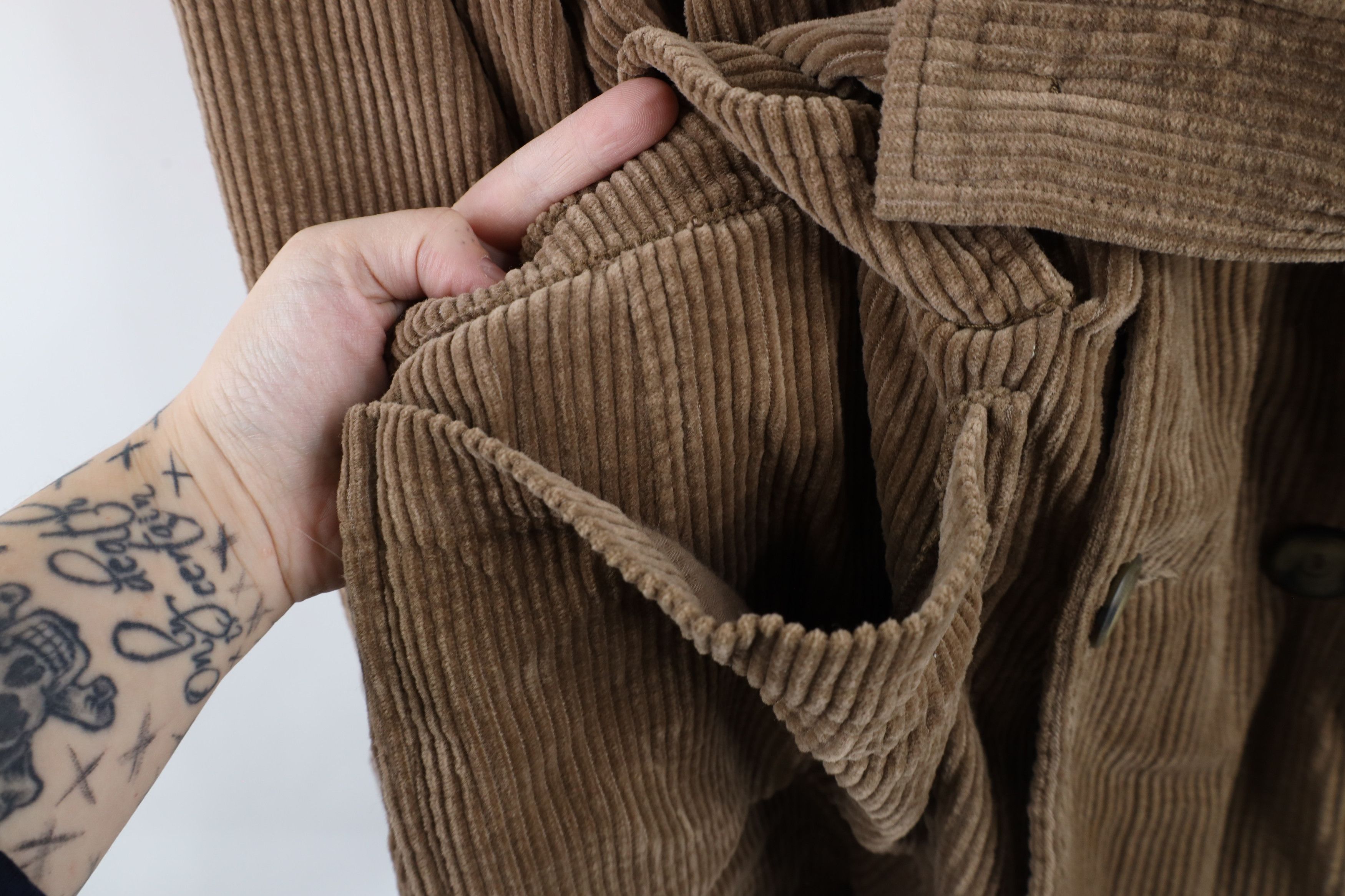 Esprit × Vintage Vintage 90s Esprit Breasted Belted Corduroy Jacket Brown Size S / US 4 / IT 40 - 4 Thumbnail