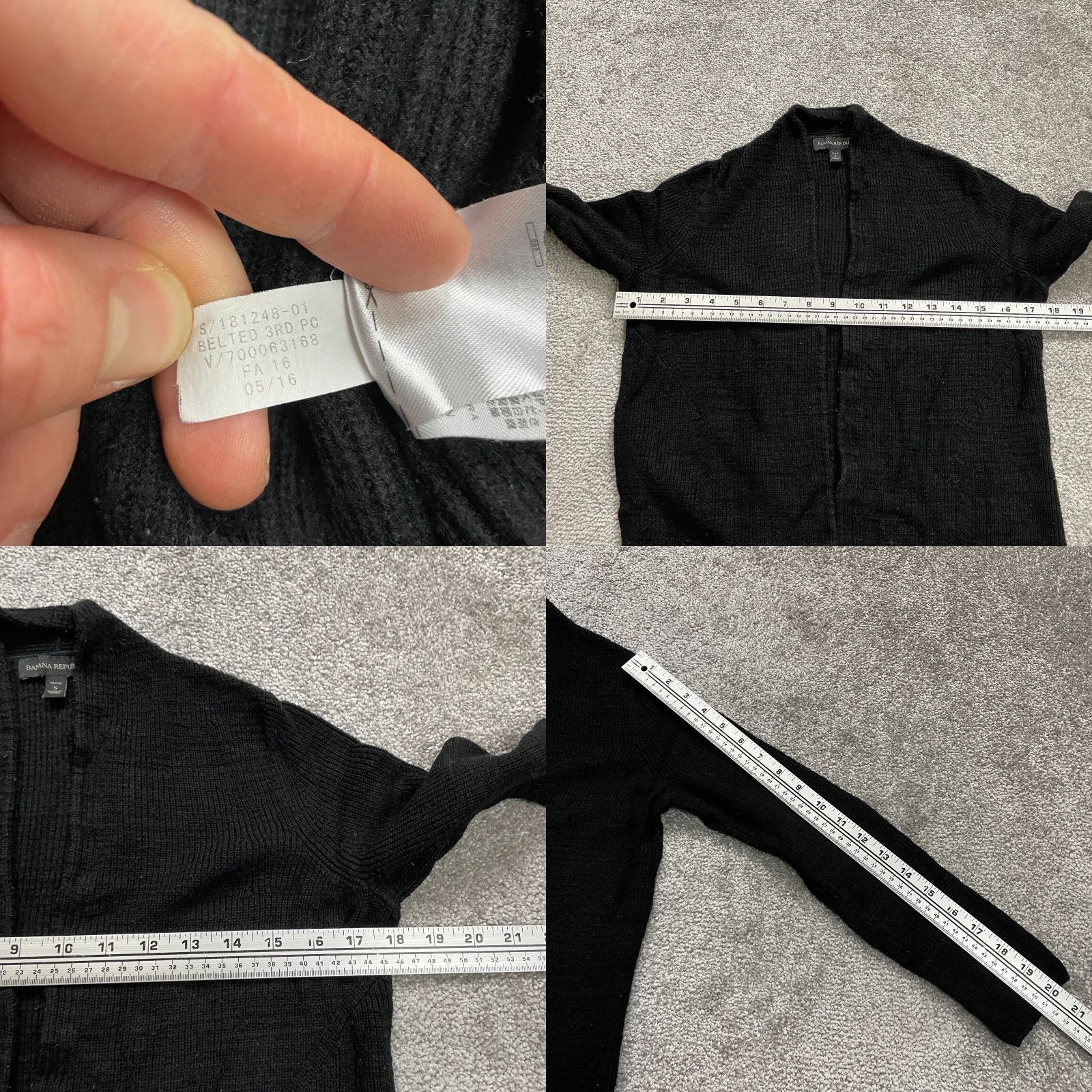 Banana Republic VINTAGE? Wait, Banana Republic Open Cardigan Sweater Womens Small Petite Black Knit Casual Work Size S / US 4 / IT 40 - 8 Thumbnail