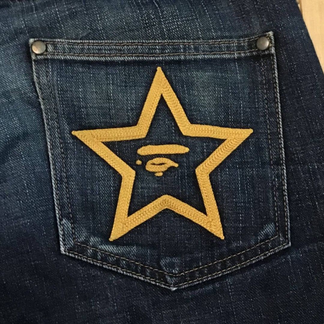 Bape BAPE STA embroidered denim shorts a bathing ape star ★size L Size US 34 / EU 50 - 4 Thumbnail
