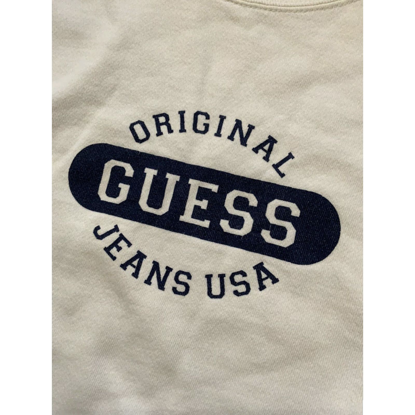 Guess VINTAGE Guess Jeans USA Script Graphic Crewneck Pullover Sweatshirt Mens L White 90s Decade Theme" Size US L / EU 52-54 / 3 - 2 Thumbnail